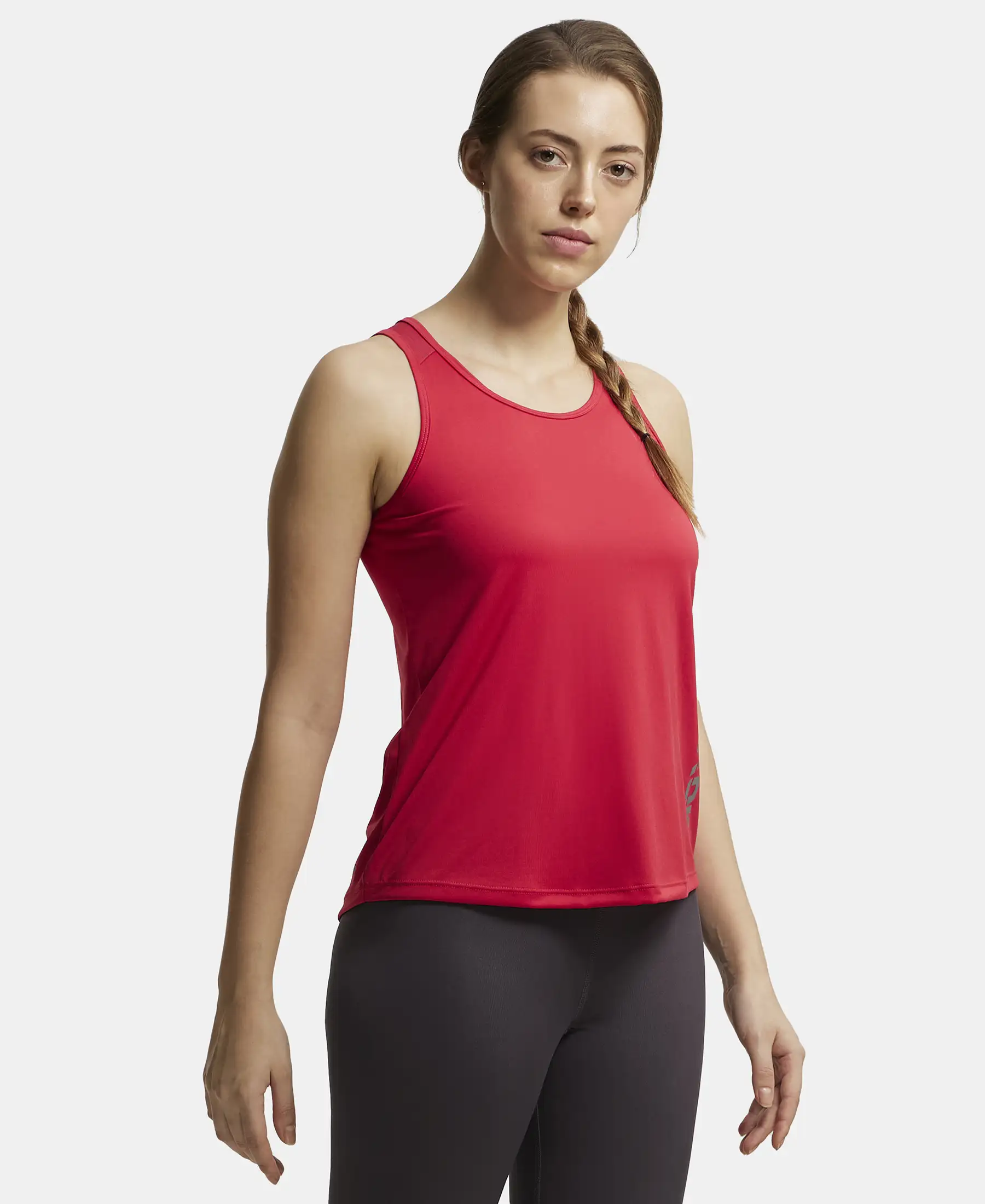 Microfiber Fabric Graphic Printed Tank Top With Breathable Mesh - Virtual Pink - Image 2