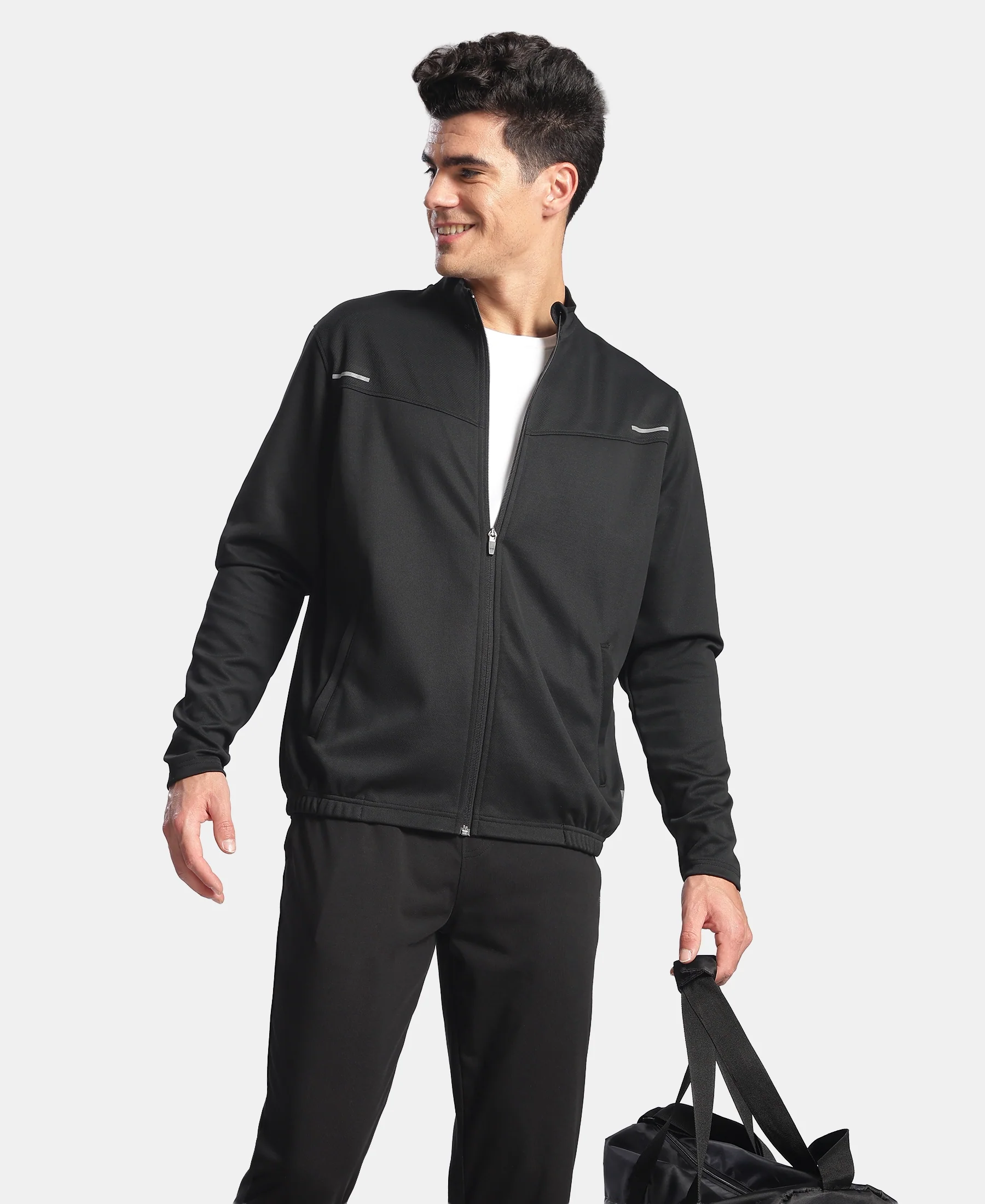 Microfiber Fabric Jacket with StayFresh Treatment - Black - Image 5
