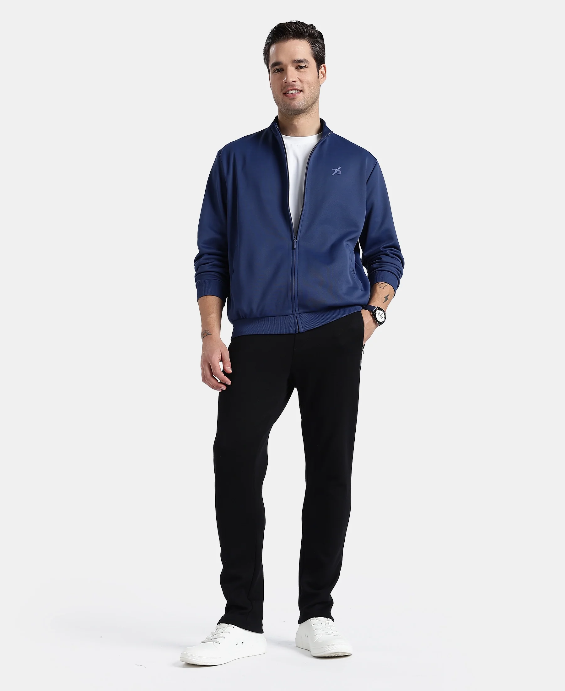Microfiber Fabric Jacket with StayFresh Treatment - Navy - Image 4