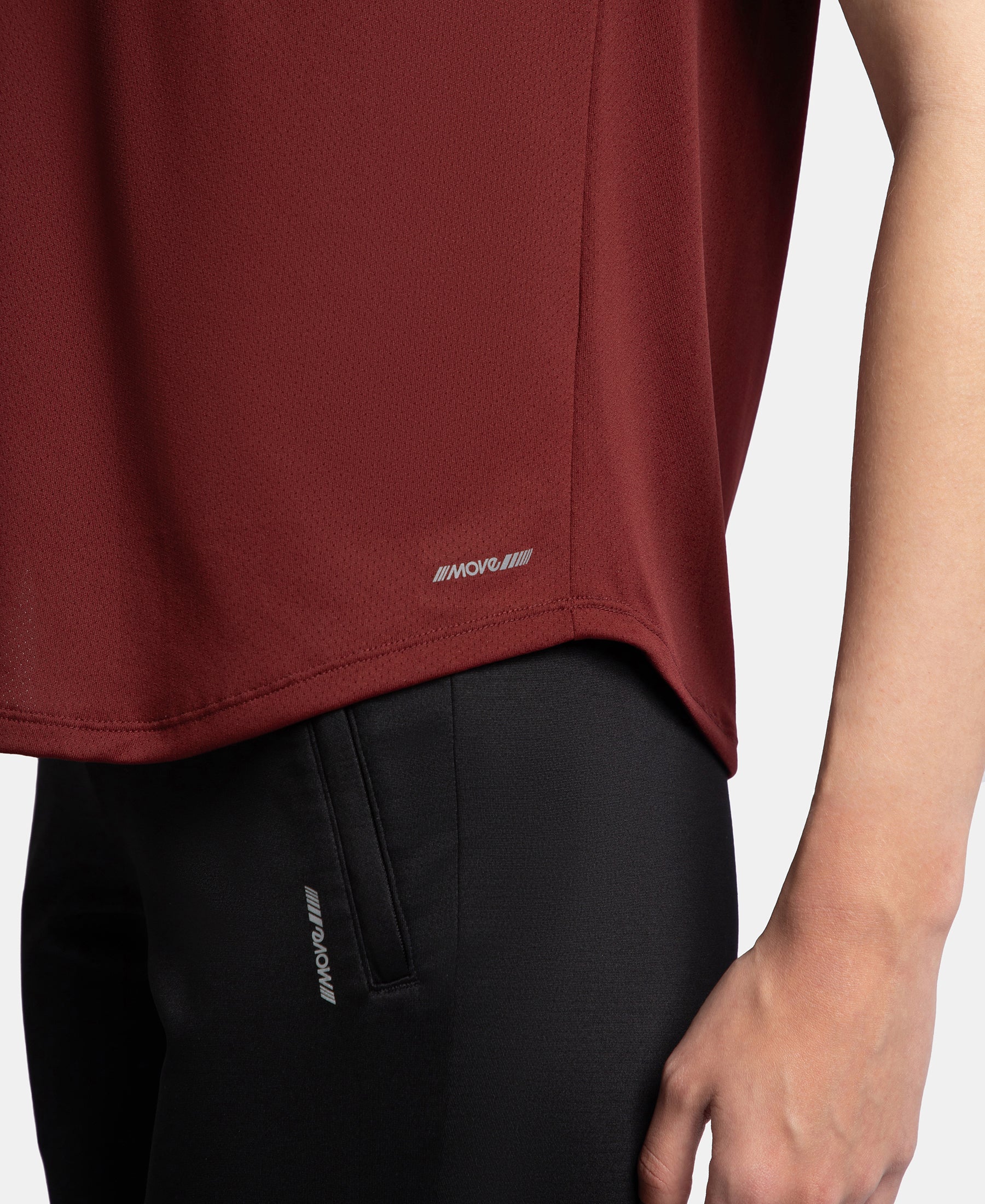 Microfiber Fabric Regular Fit Half Sleeve Breathable Mesh T-Shirt - Tawny Port - Image 8