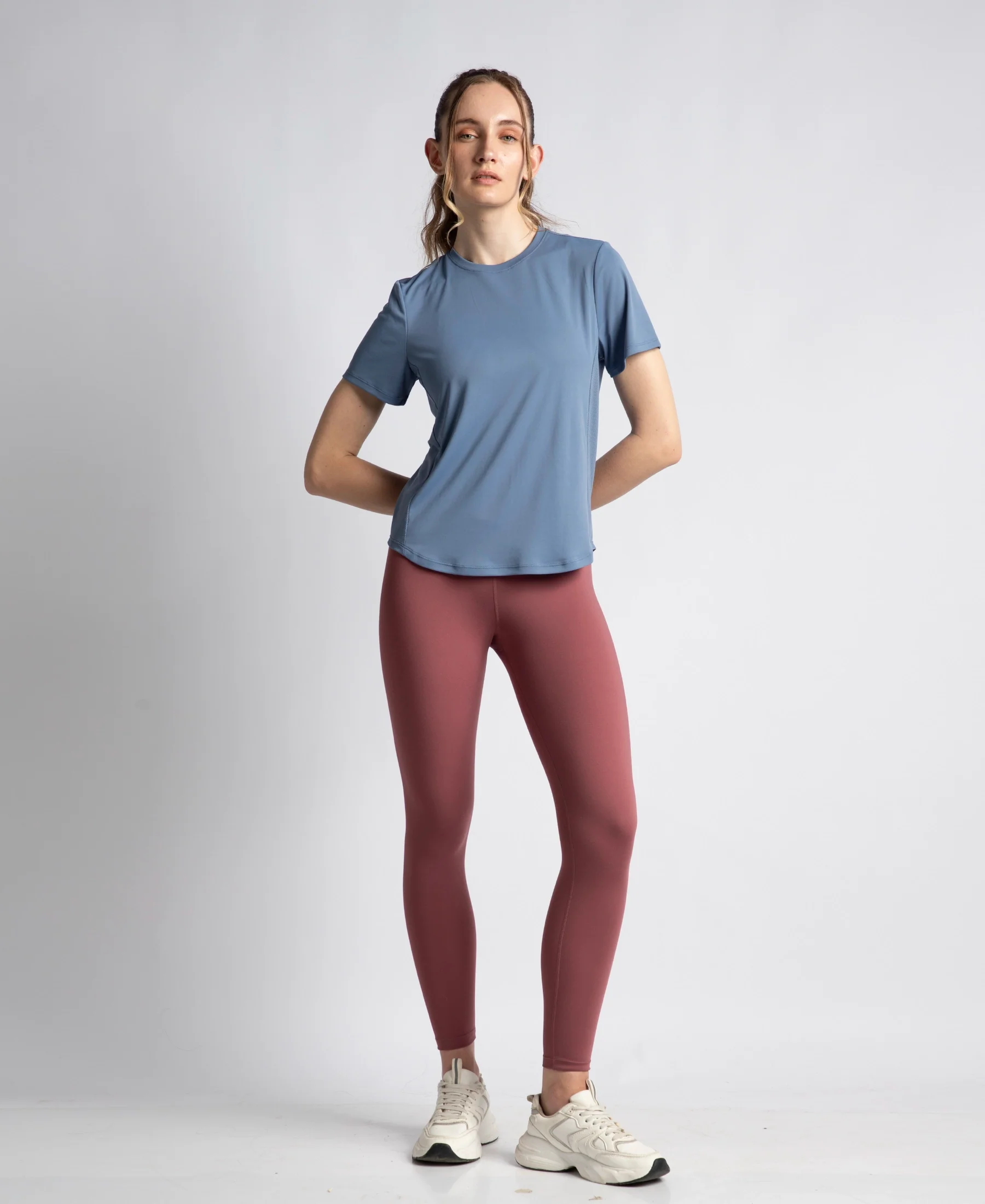 Microfiber Fabric Regular Fit Half Sleeve Breathable Mesh T-Shirt with Curved Hem Styling - Frost - Image 4