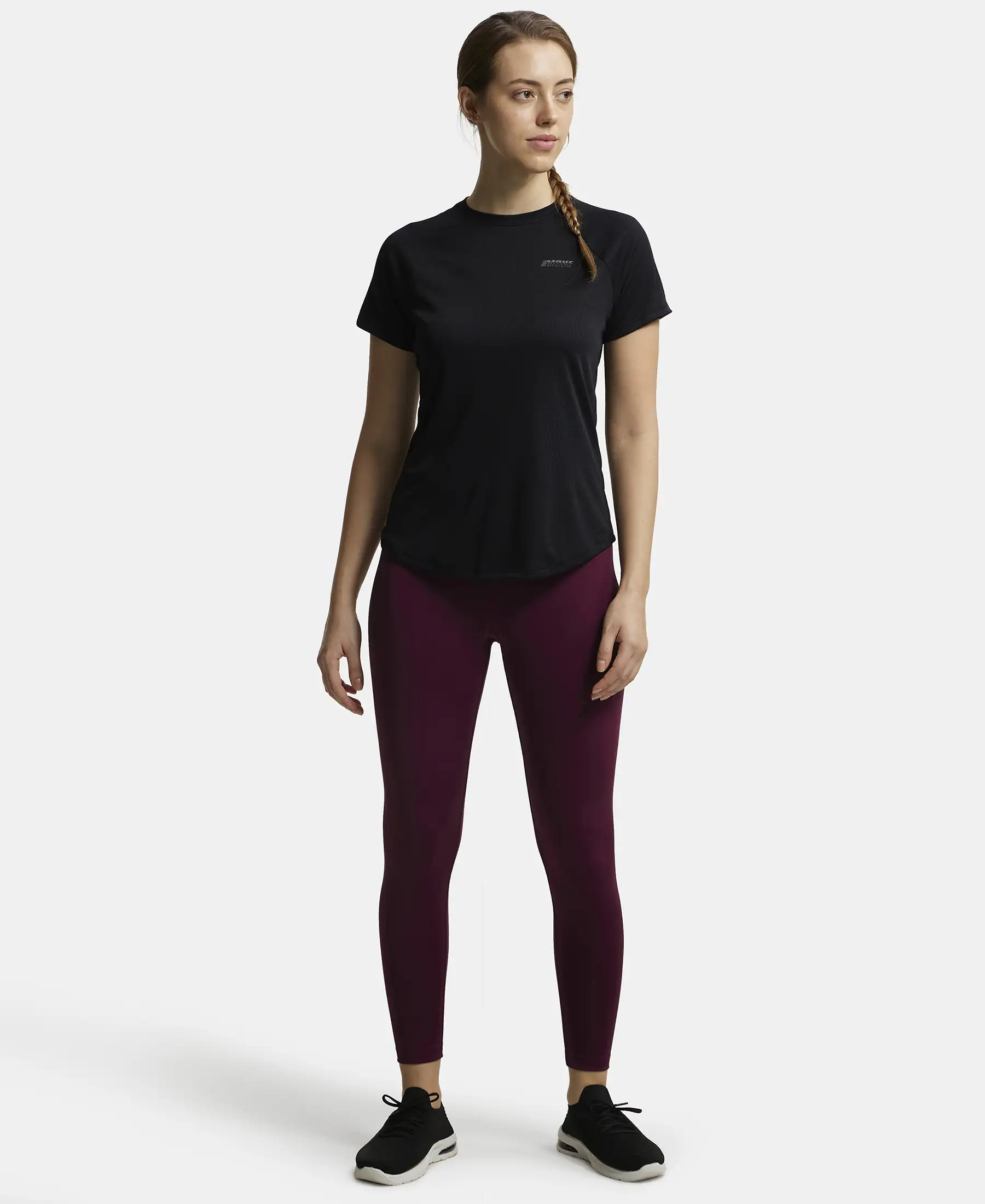 Microfiber Fabric Relaxed Fit Half Sleeve Breathable Mesh T-Shirt - Black - Image 4