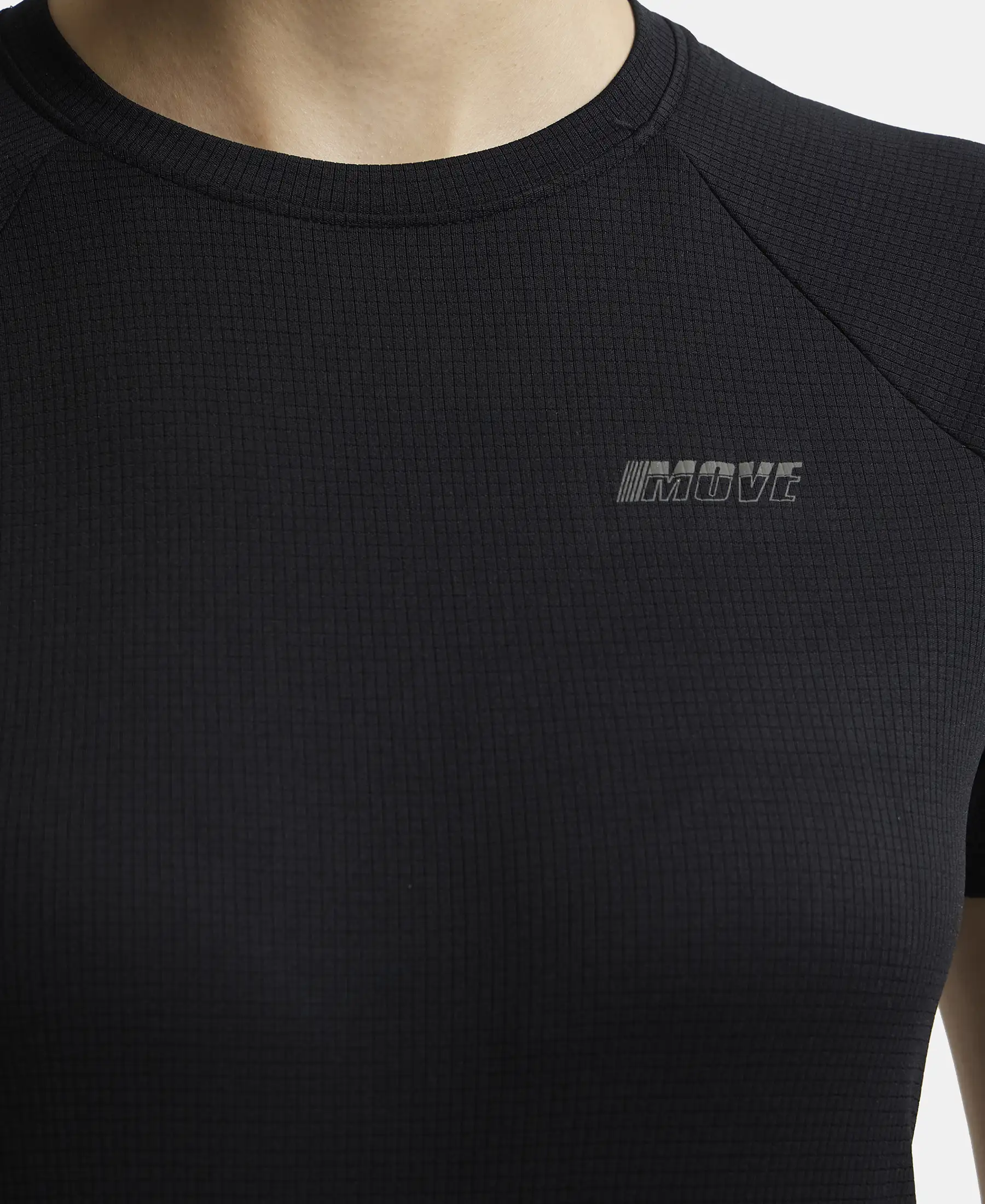 Microfiber Fabric Relaxed Fit Half Sleeve Breathable Mesh T-Shirt - Black - Image 8