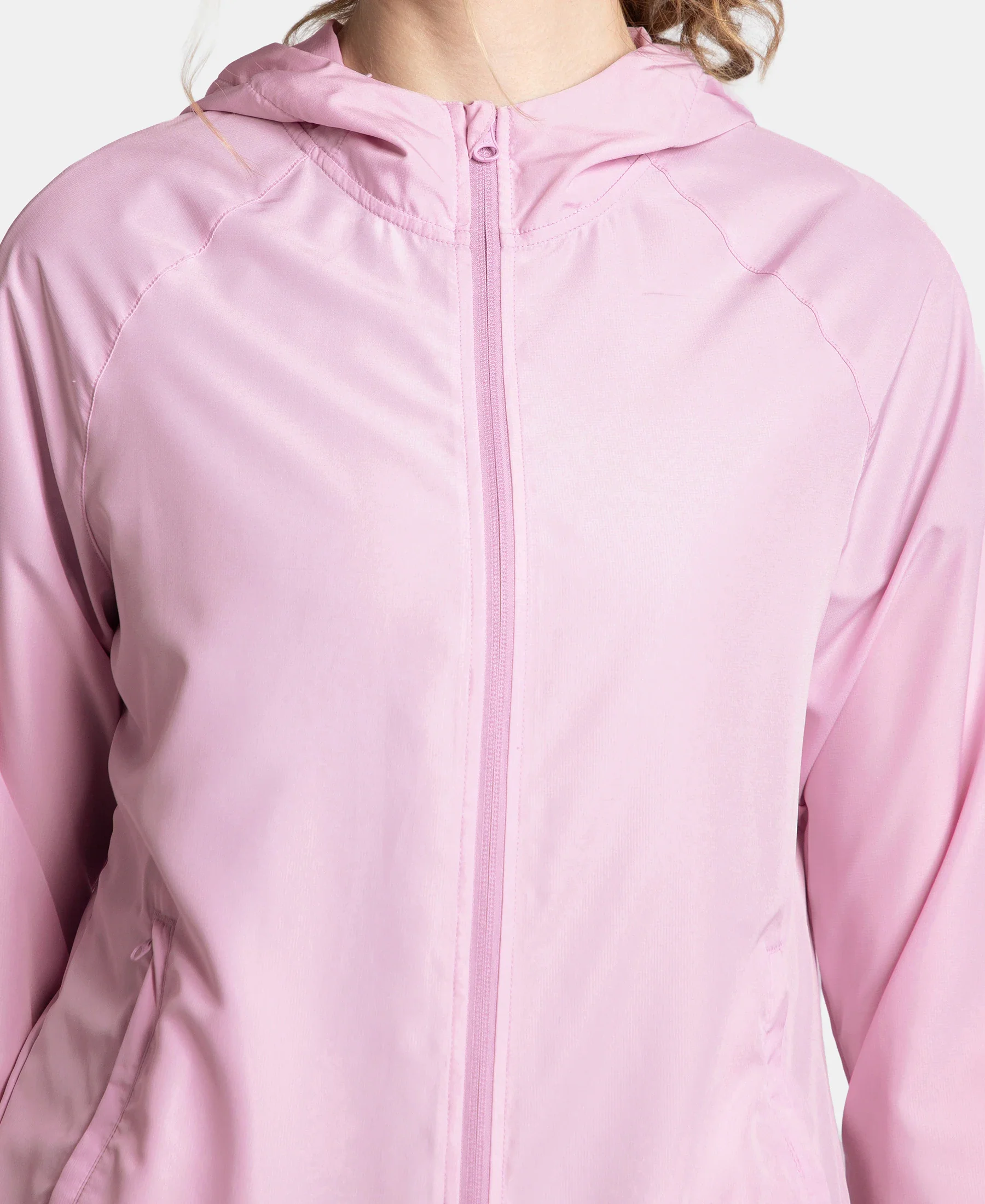 Microfiber Fabric Relaxed Fit Raglan Styled Water Resistant Hoodie Jacket - Winsome Orchid - Image 7