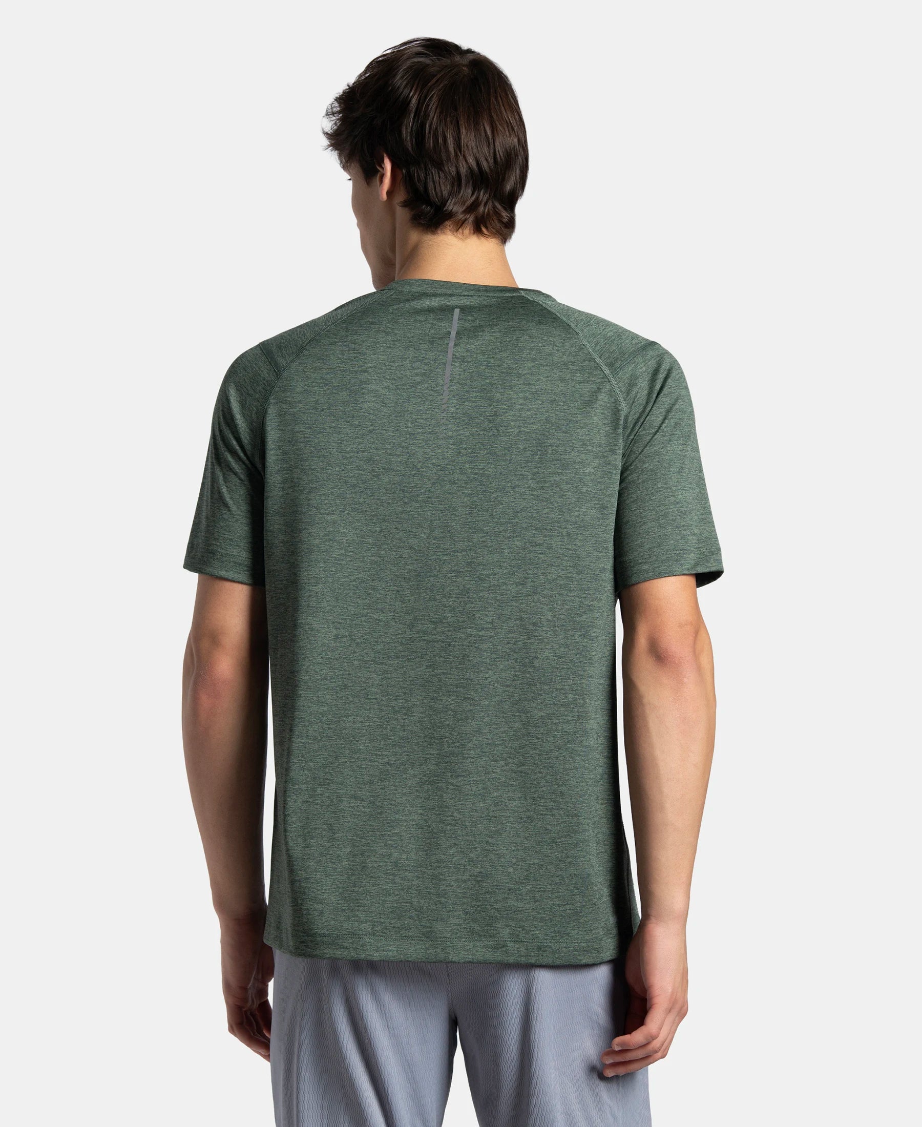 Microfiber Fabric Round Neck Half Sleeve T-Shirt with StayDry Tech - Duck Green Zebra - Image 3