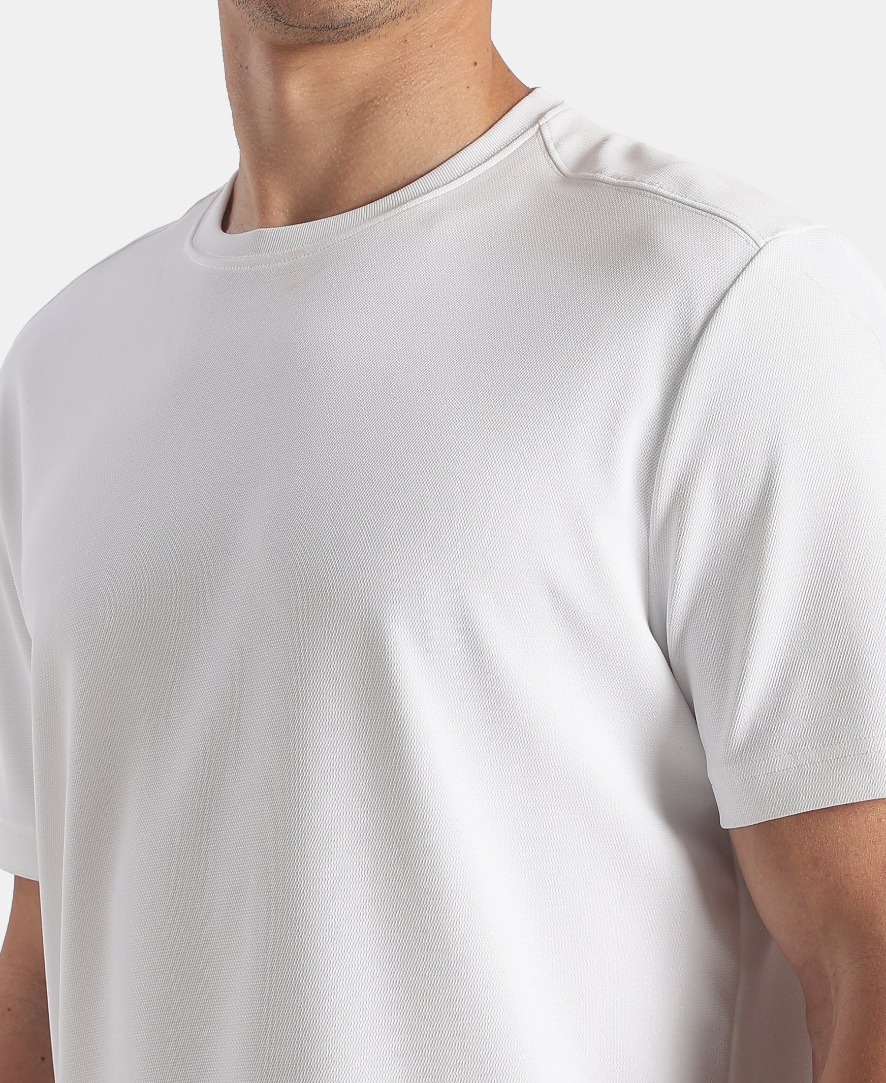Microfiber Fabric Round Neck Half Sleeve T-Shirt with StayFresh Treatment - White - Image 7