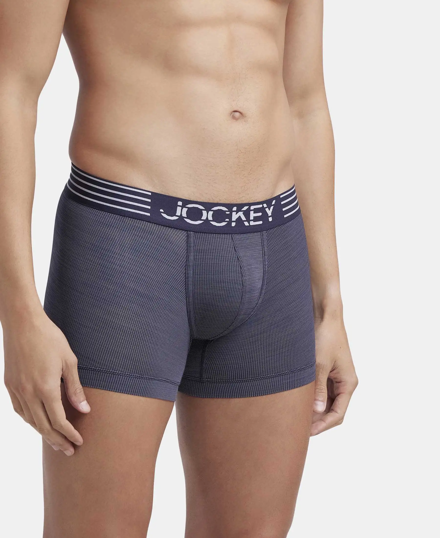 Microfiber Mesh Elastane Stretch Performance Trunk with StayDry Technology - True Navy - Image 2