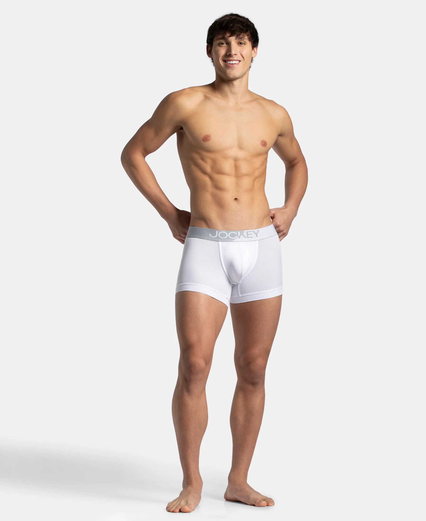 Microfiber Mesh Elastane Stretch Performance Trunk with StayDry Technology - White - Image 6