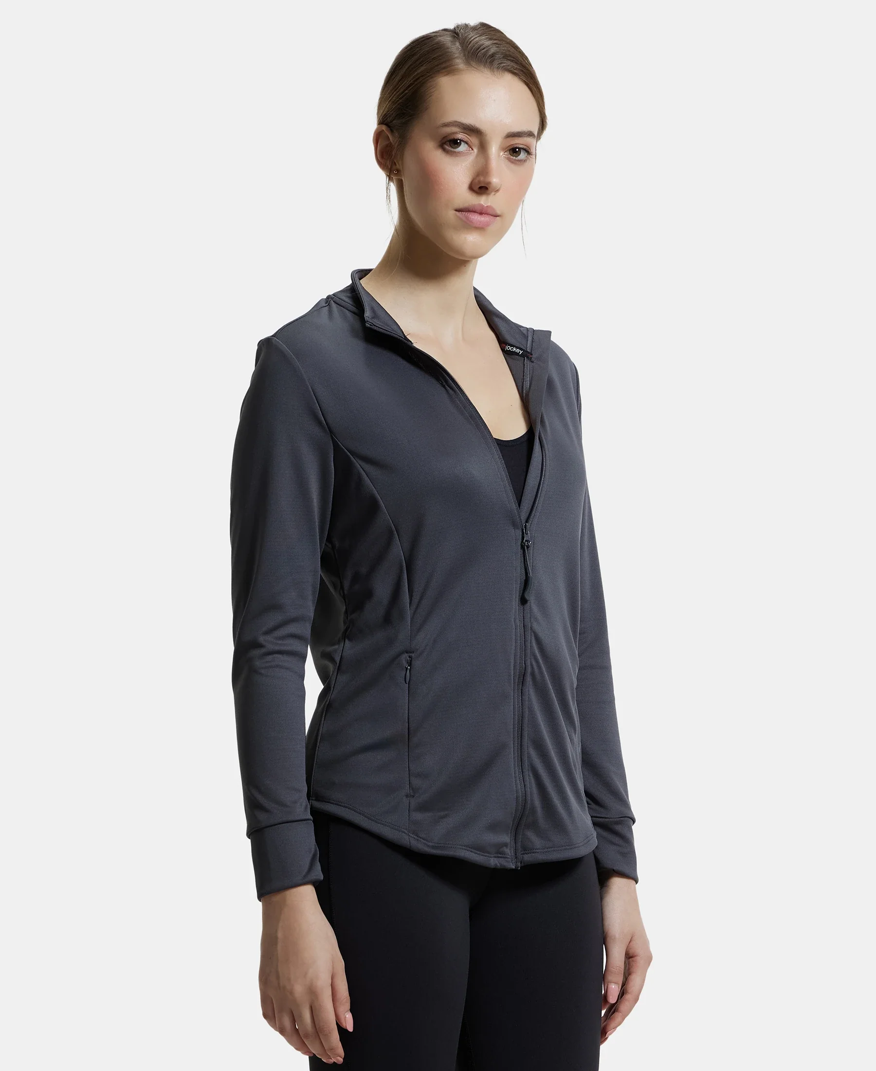 Microfiber Relaxed fit Jacket with Curved Back Hem and StayDry Treatment - Forged Iron - Image 2