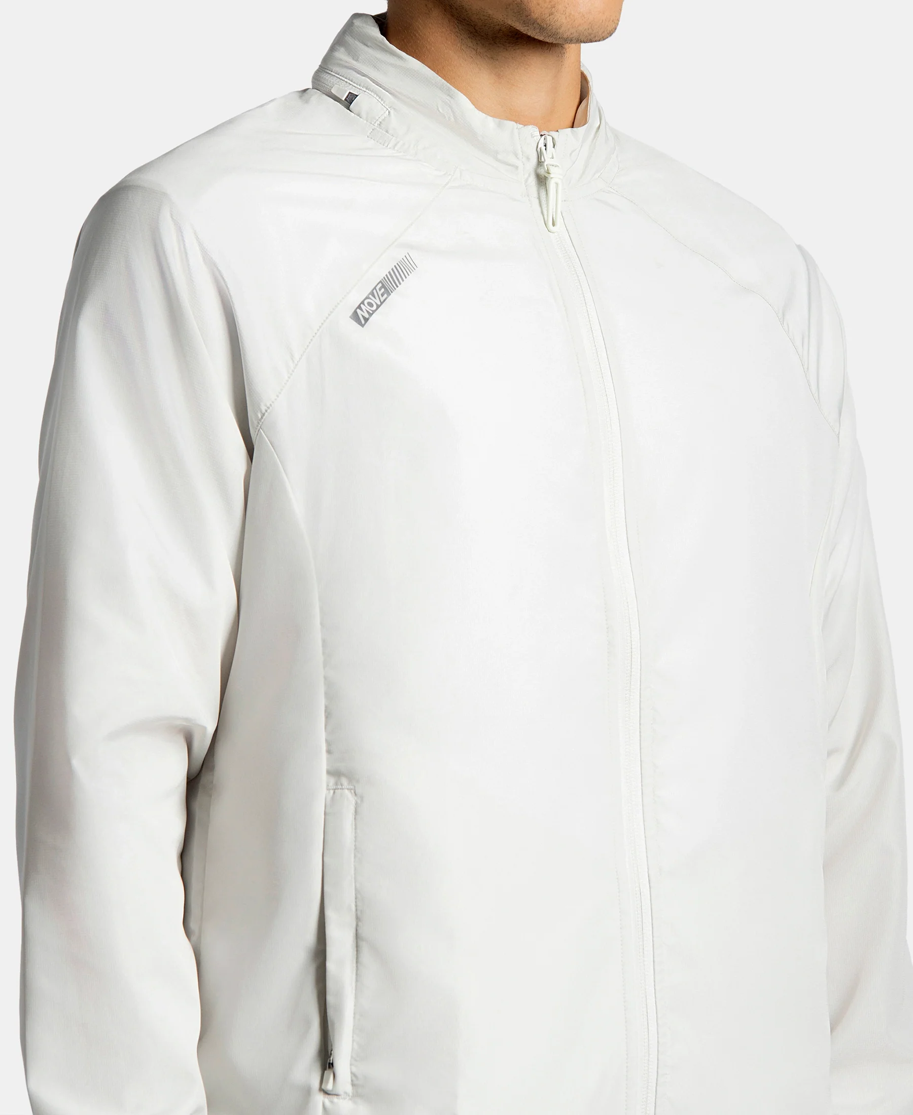 Microfiber Water Resistant Convertible Hoodie Jacket - Dawn White - Image 7