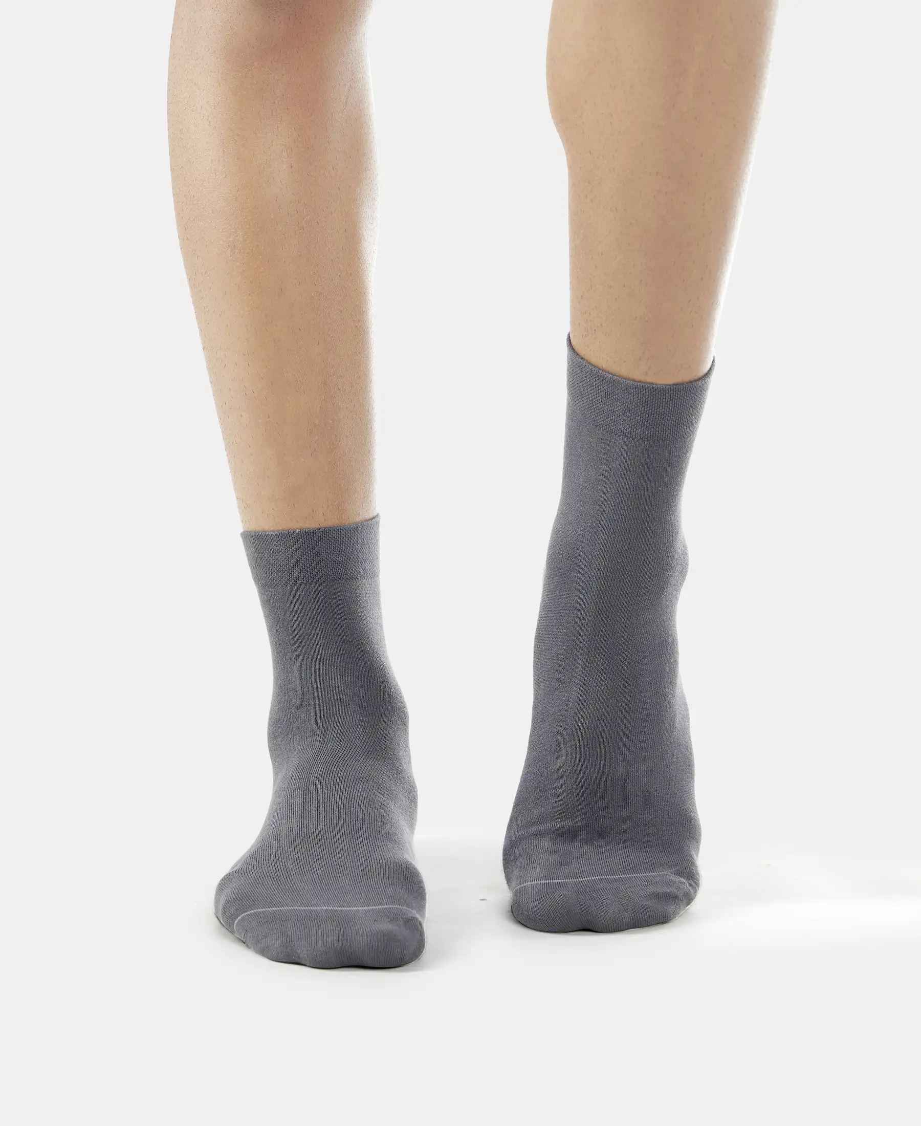 Modal Cotton Elastane Stretch Ankle Length Socks with StayFresh Treatment - Gunmetal - Image 3