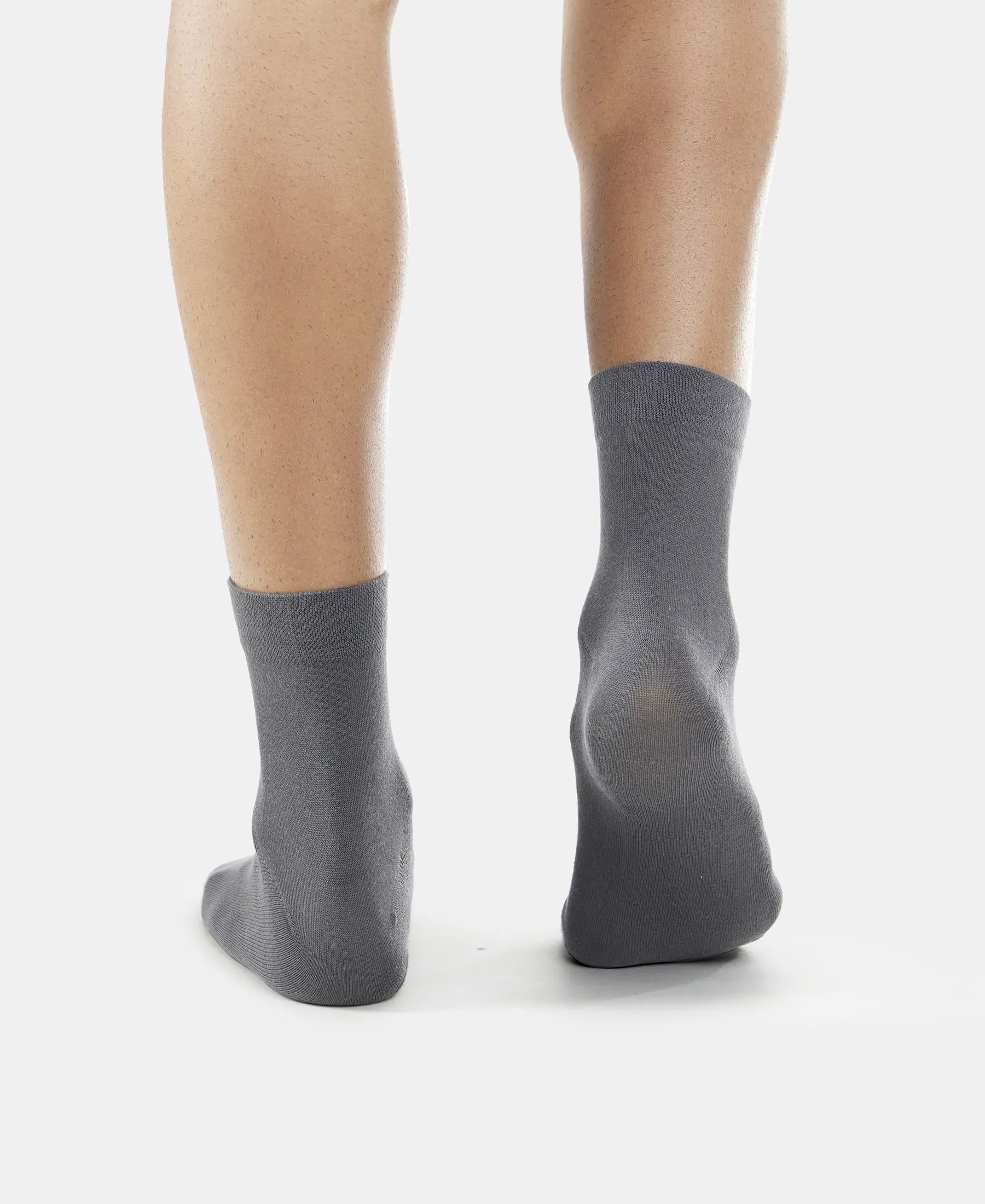 Modal Cotton Elastane Stretch Ankle Length Socks with StayFresh Treatment - Gunmetal - Image 6