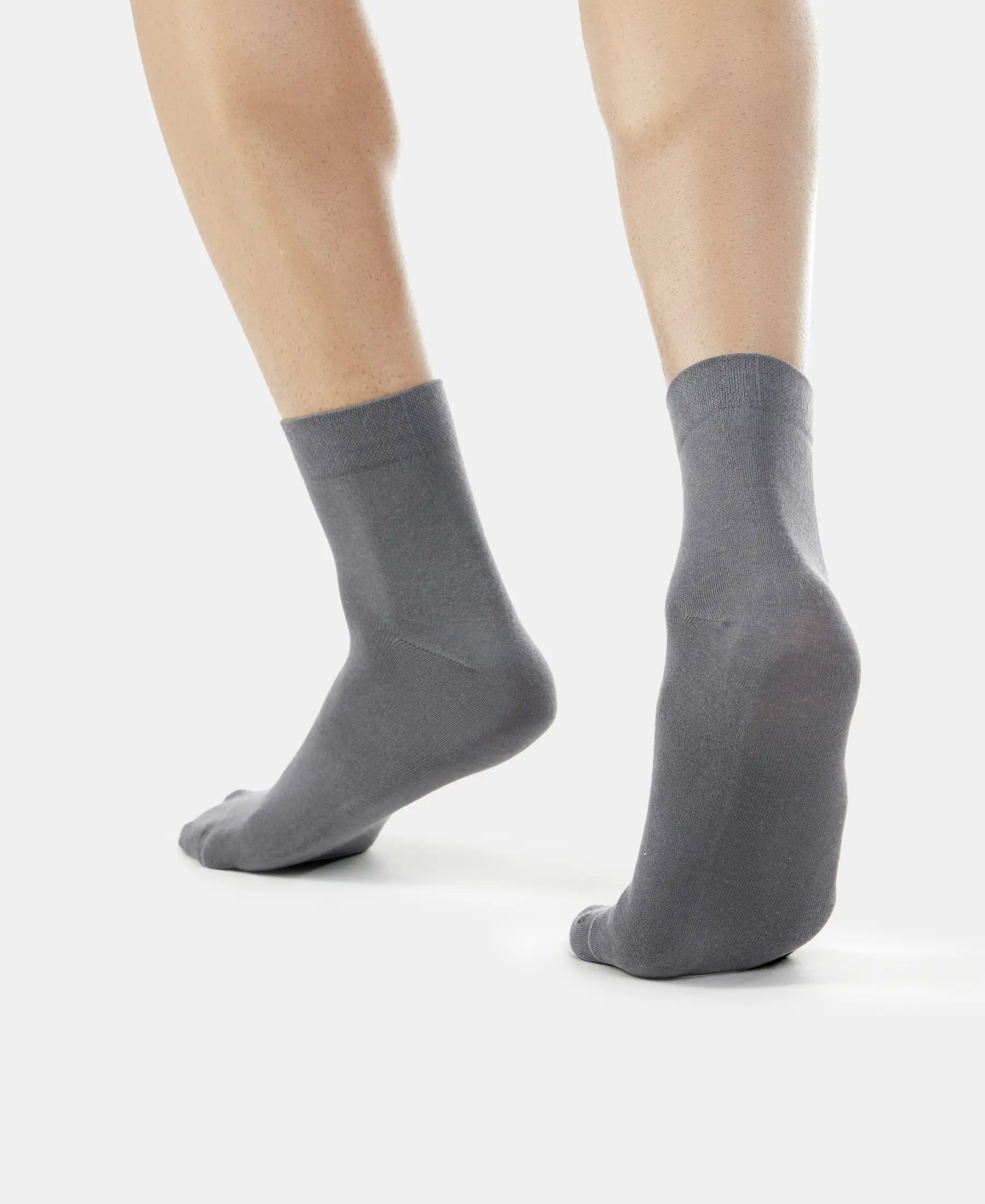 Modal Cotton Elastane Stretch Ankle Length Socks with StayFresh Treatment - Gunmetal - Image 7