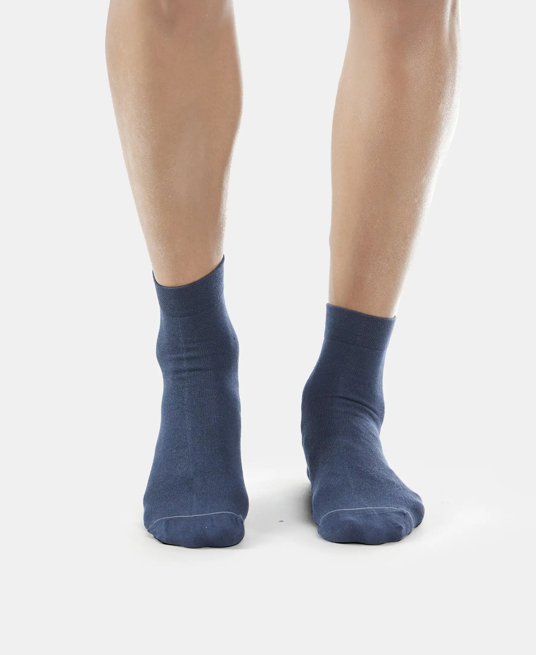 Modal Cotton Elastane Stretch Ankle Length Socks with StayFresh Treatment - Navy - Image 3