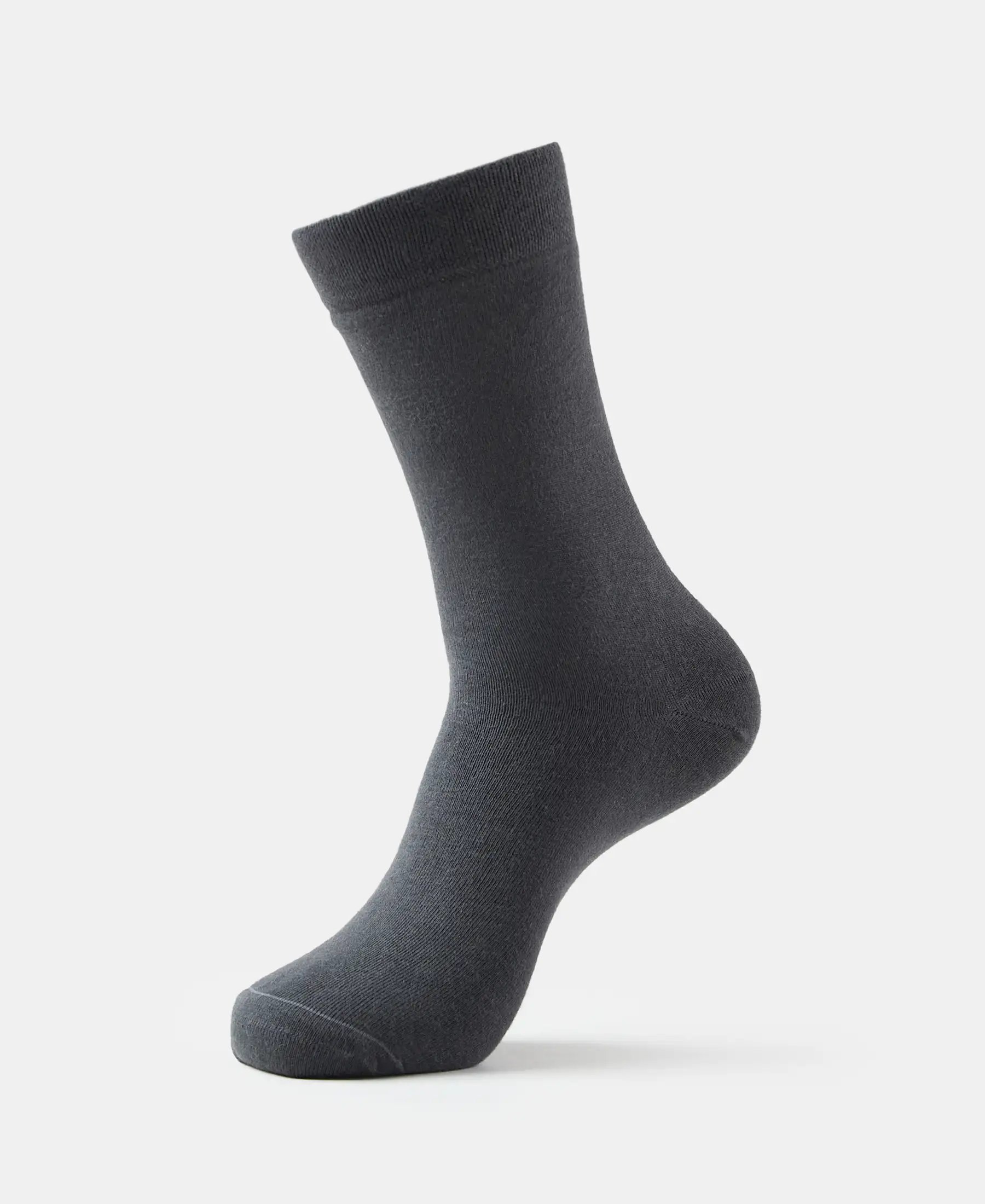 Modal Cotton Elastane Stretch Crew Length Socks with StayFresh Treatment - Gunmetal - Image 5