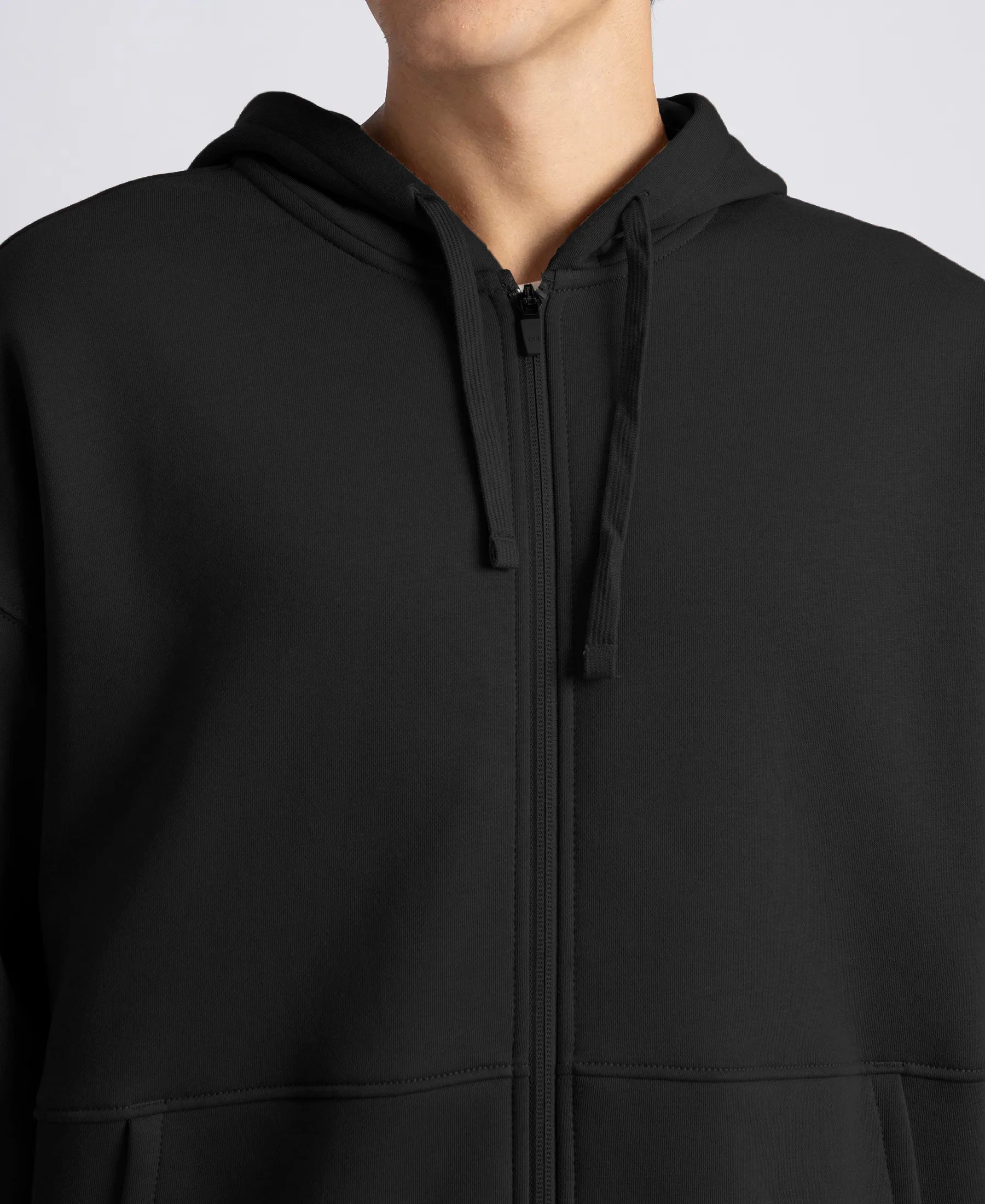Oversized Super Combed Cotton Rich Fleece Jacket with StayWarm Technology - Black - Image 7