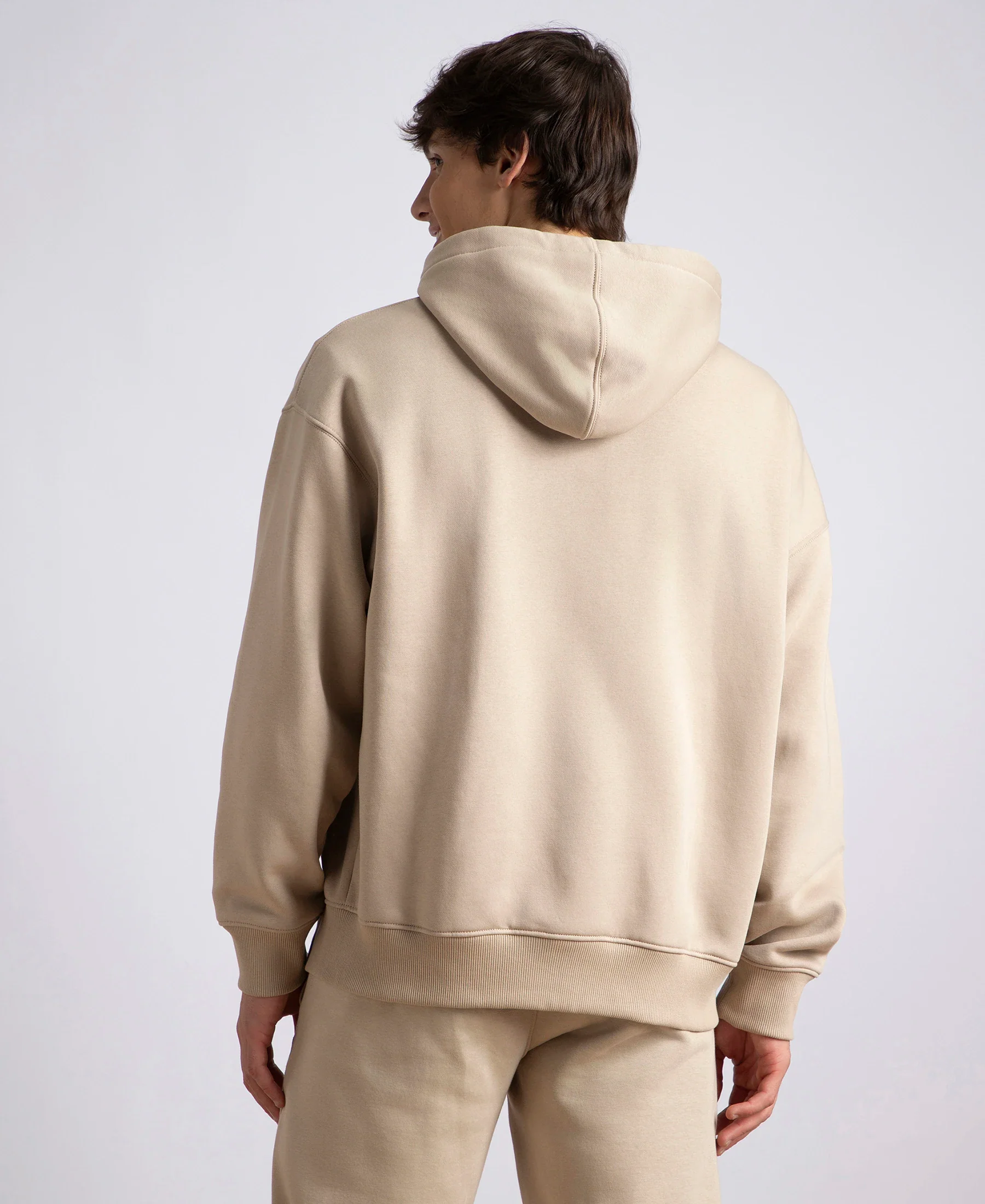 Oversized Super Combed Cotton Rich Fleece Jacket with StayWarm Technology - Pure Cashmere - Image 3