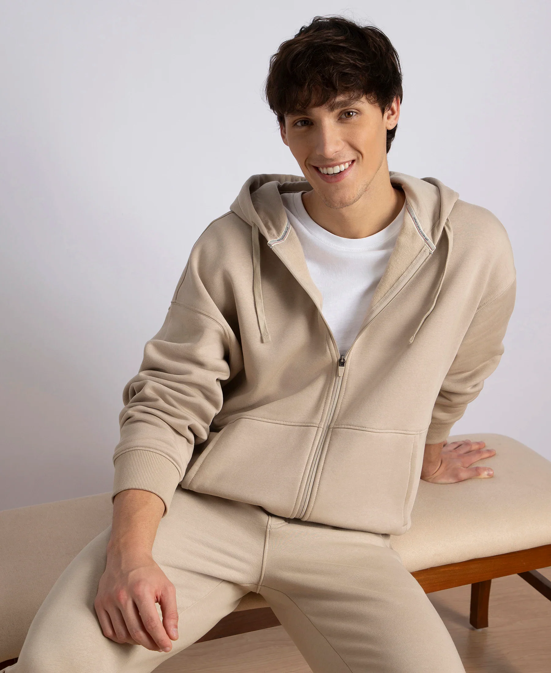 Oversized Super Combed Cotton Rich Fleece Jacket with StayWarm Technology - Pure Cashmere - Image 5