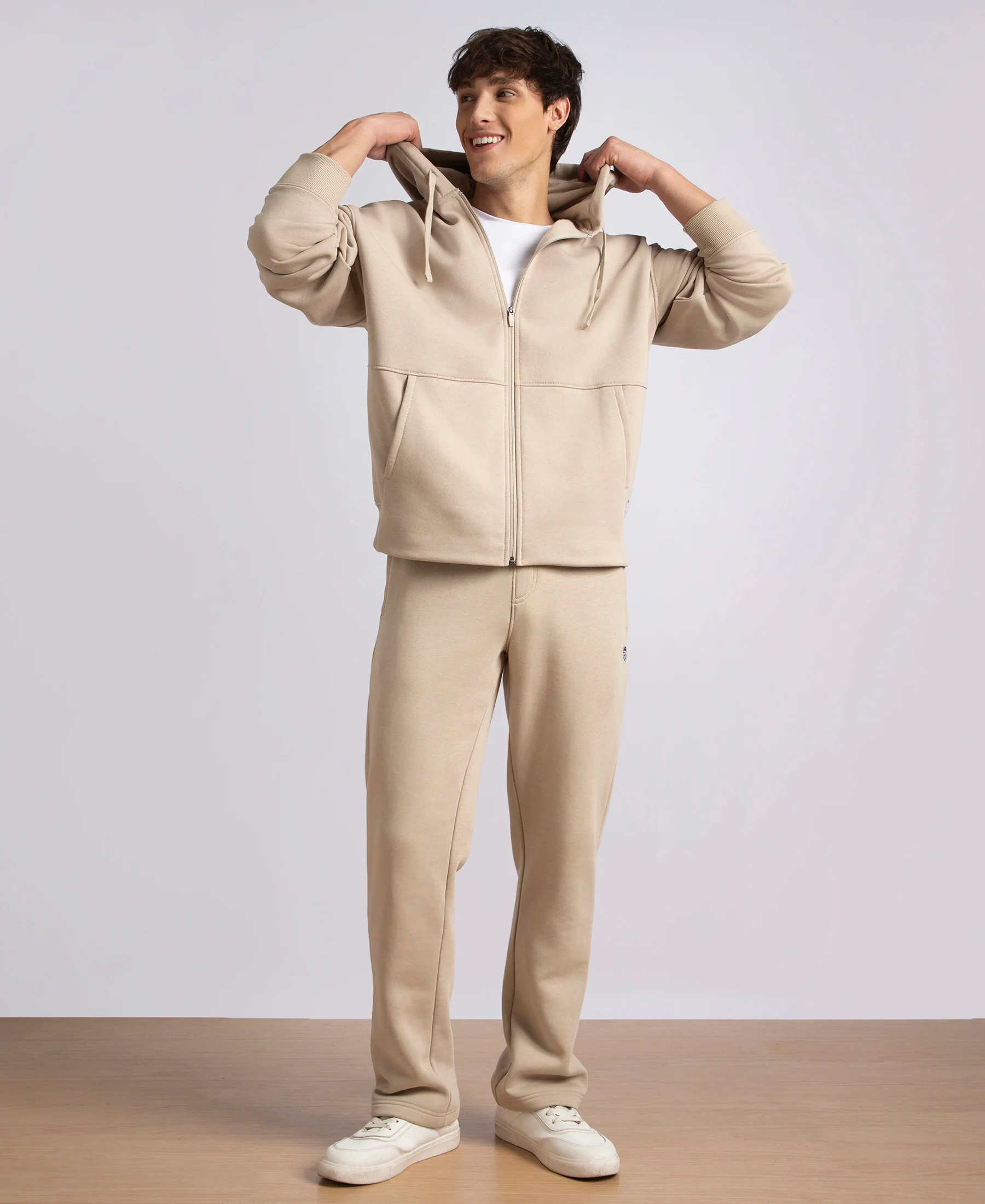 Oversized Super Combed Cotton Rich Fleece Jacket with StayWarm Technology - Pure Cashmere - Image 6