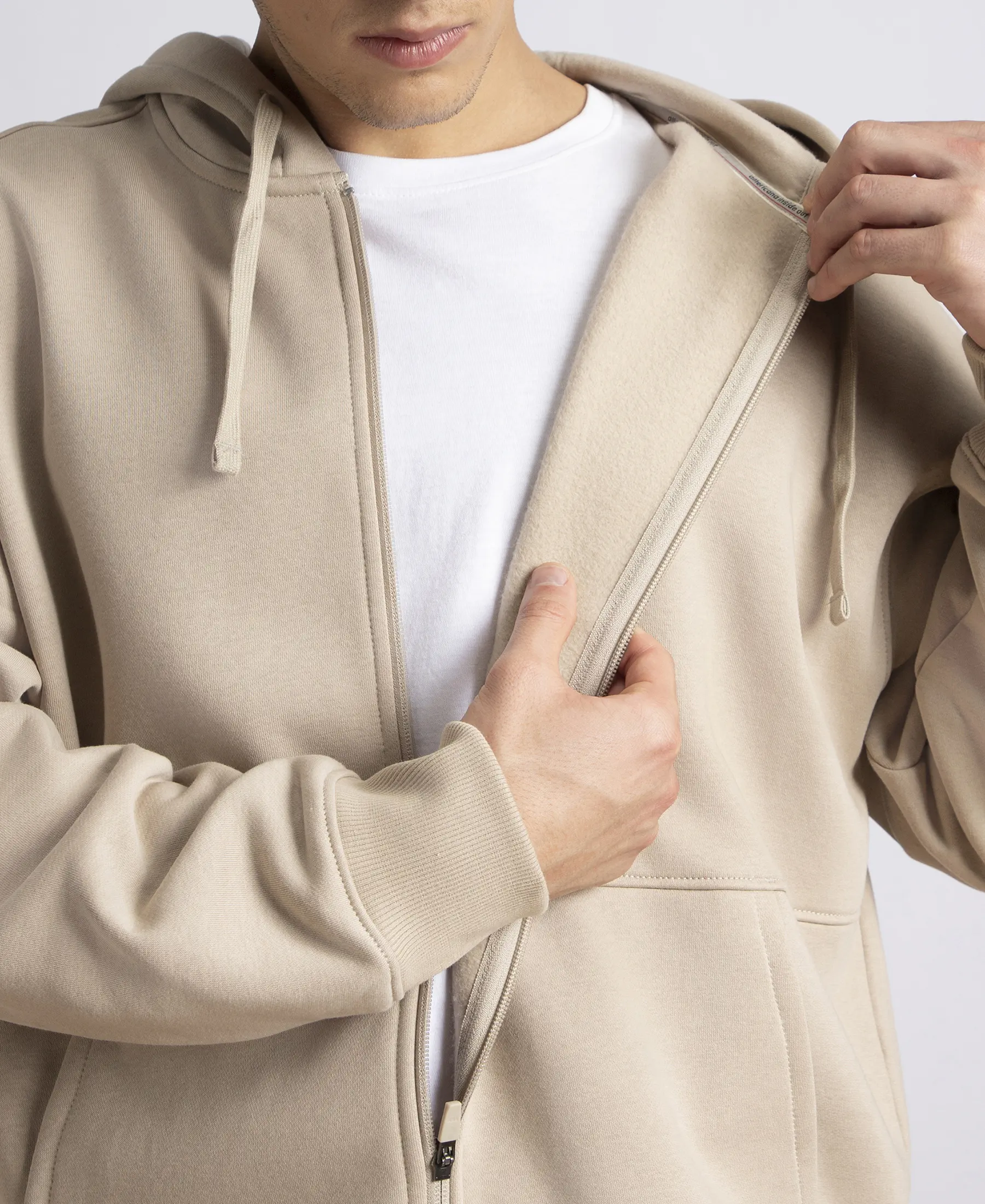 Oversized Super Combed Cotton Rich Fleece Jacket with StayWarm Technology - Pure Cashmere - Image 7