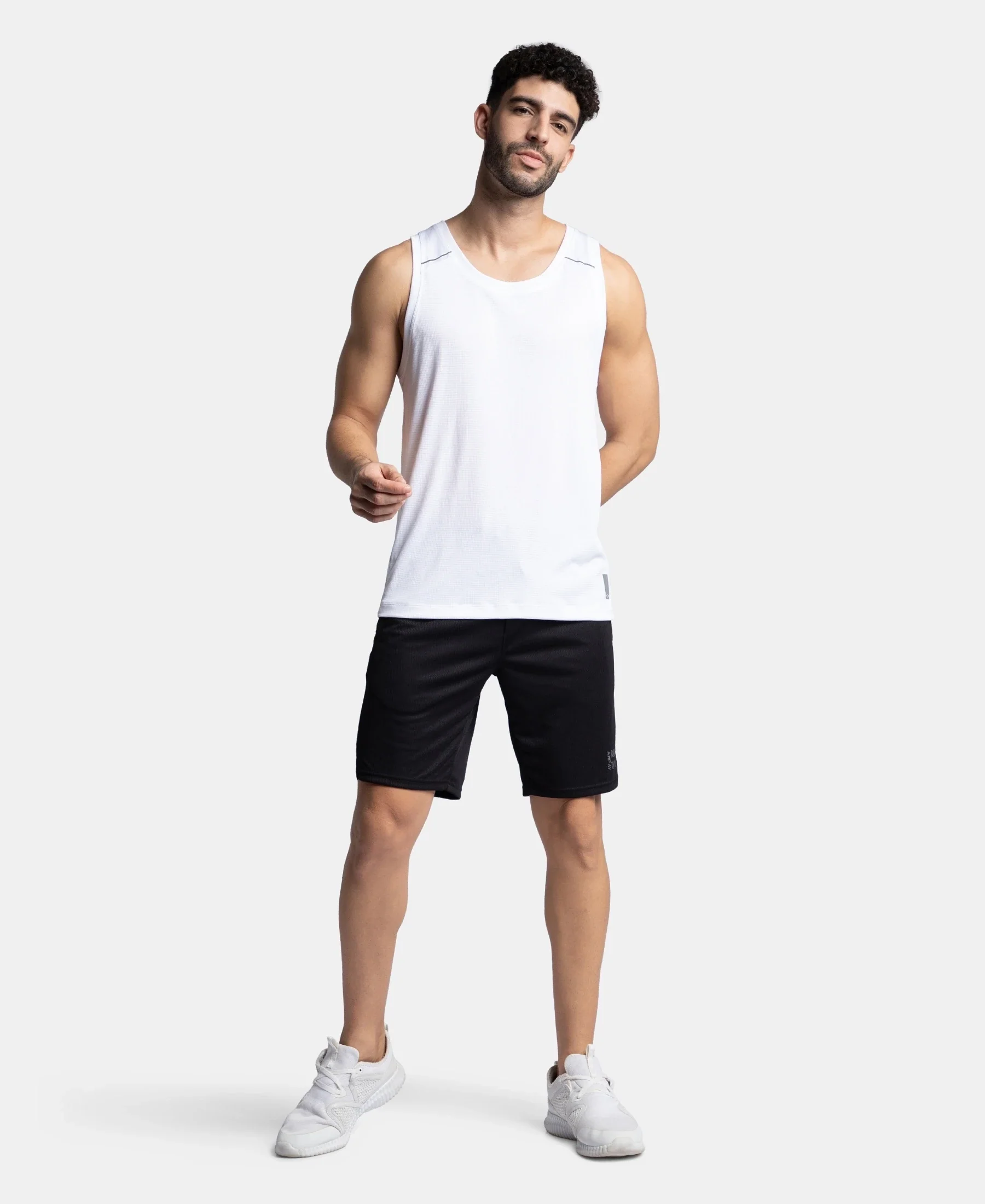 Pack of 2 Lightweight Microfiber Solid Tank Top with Breathable Mesh - Black & White - Image 6