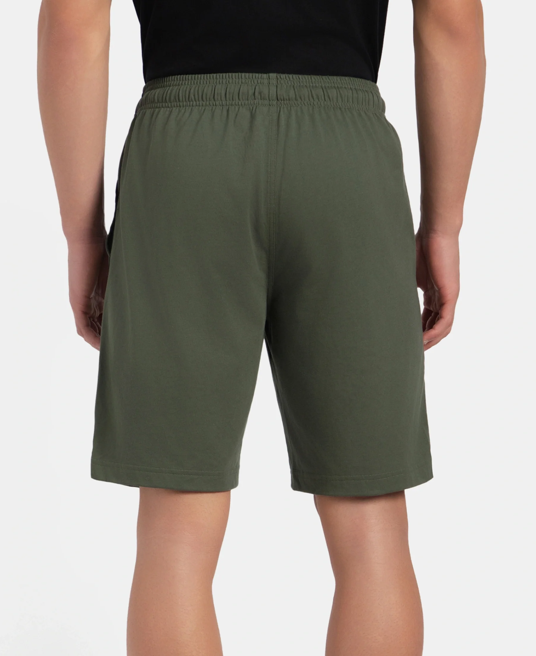Pack of 2 Super Combed Cotton Rich Regular Fit Shorts with Side Pockets - Black & Thyme - Image 10