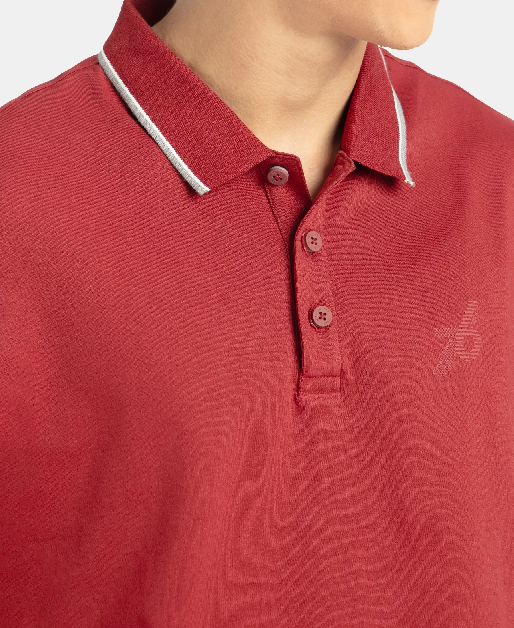 Super Combed Cotton Rich Solid Half Sleeve Polo T-Shirt - Sundried Tomato - Image 7