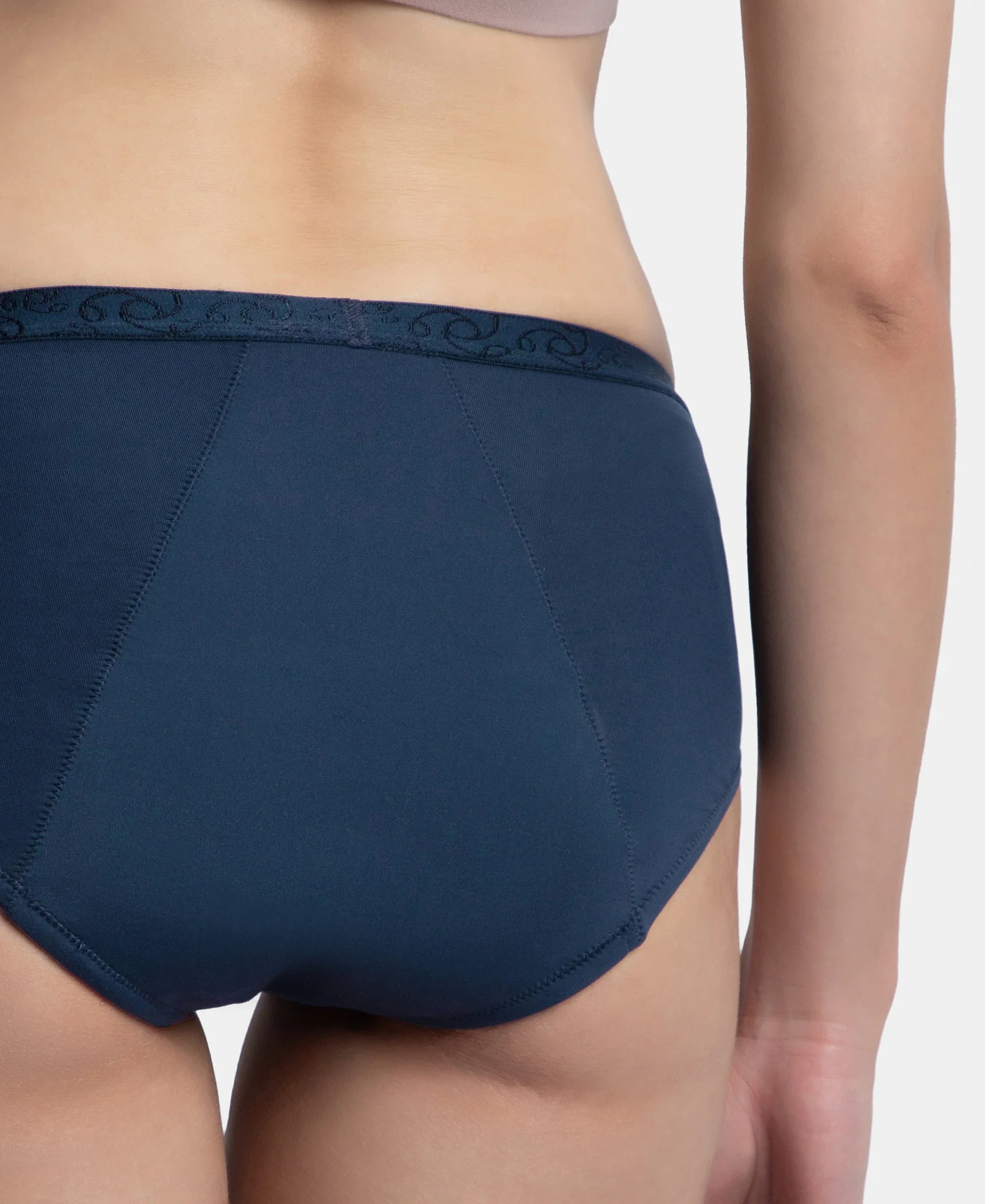 Pack of 2 Tactel Microfiber Elastane Stretch Period Panty with Leak Proof Inner Absorbent Layer and StayFresh Treatment - Black & Navy - Image 13