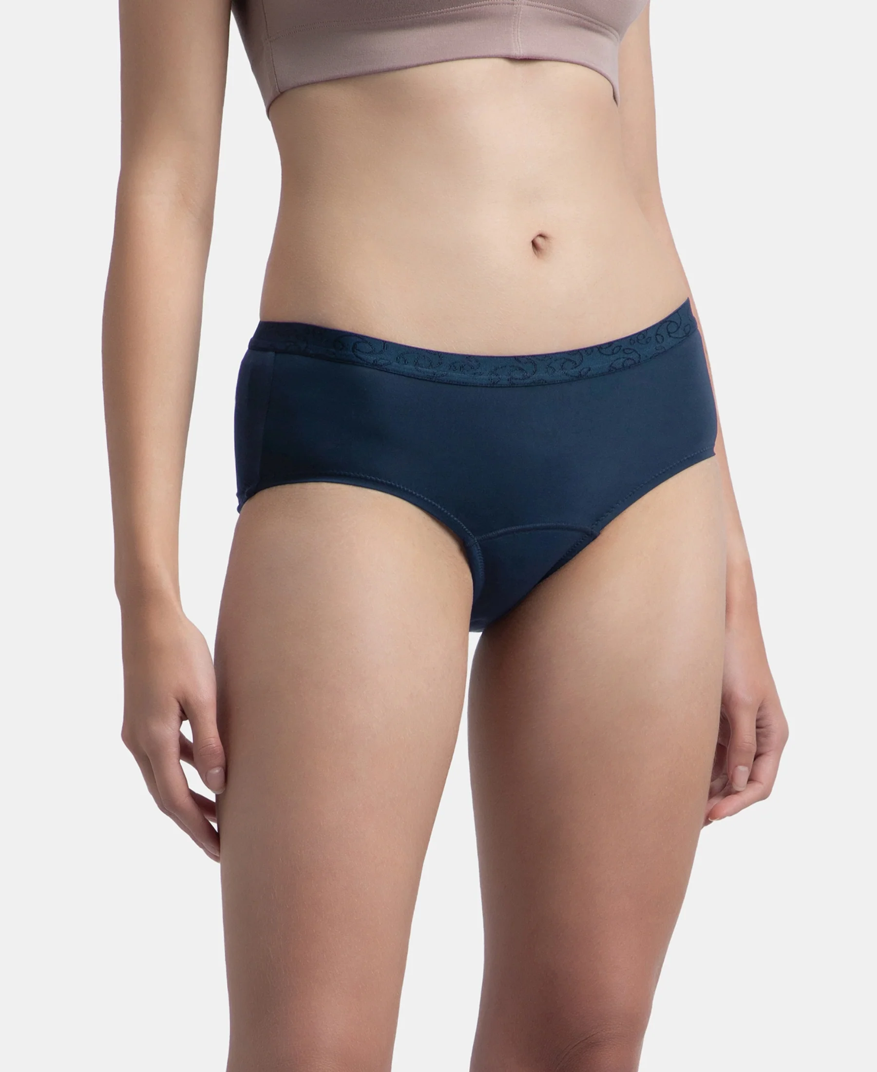 Pack of 2 Tactel Microfiber Elastane Stretch Period Panty with Leak Proof Inner Absorbent Layer and StayFresh Treatment - Navy - Image 3
