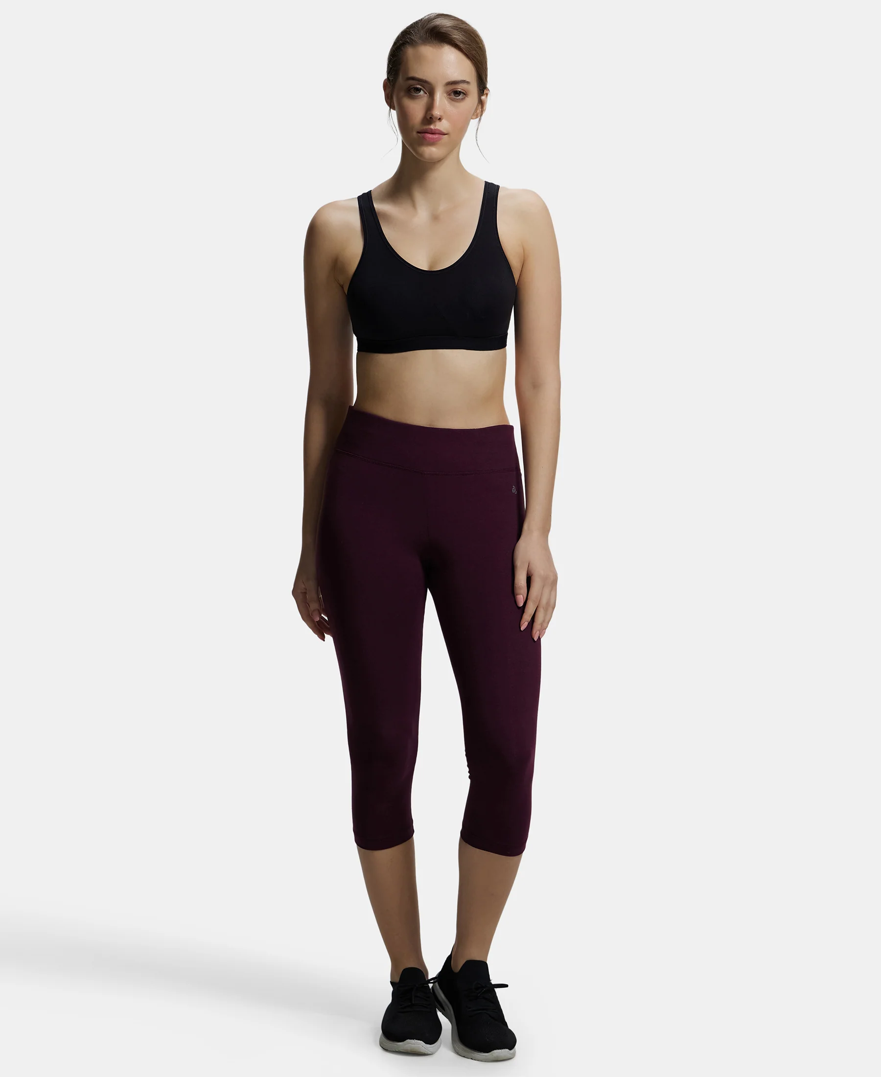 Pack of 2 Wirefree Non Padded Super Combed Cotton Elastane Stretch Full Coverage Slip-On Active Bra with Wider Straps and Moisture Move Treatment - Black & Navy - Image 7
