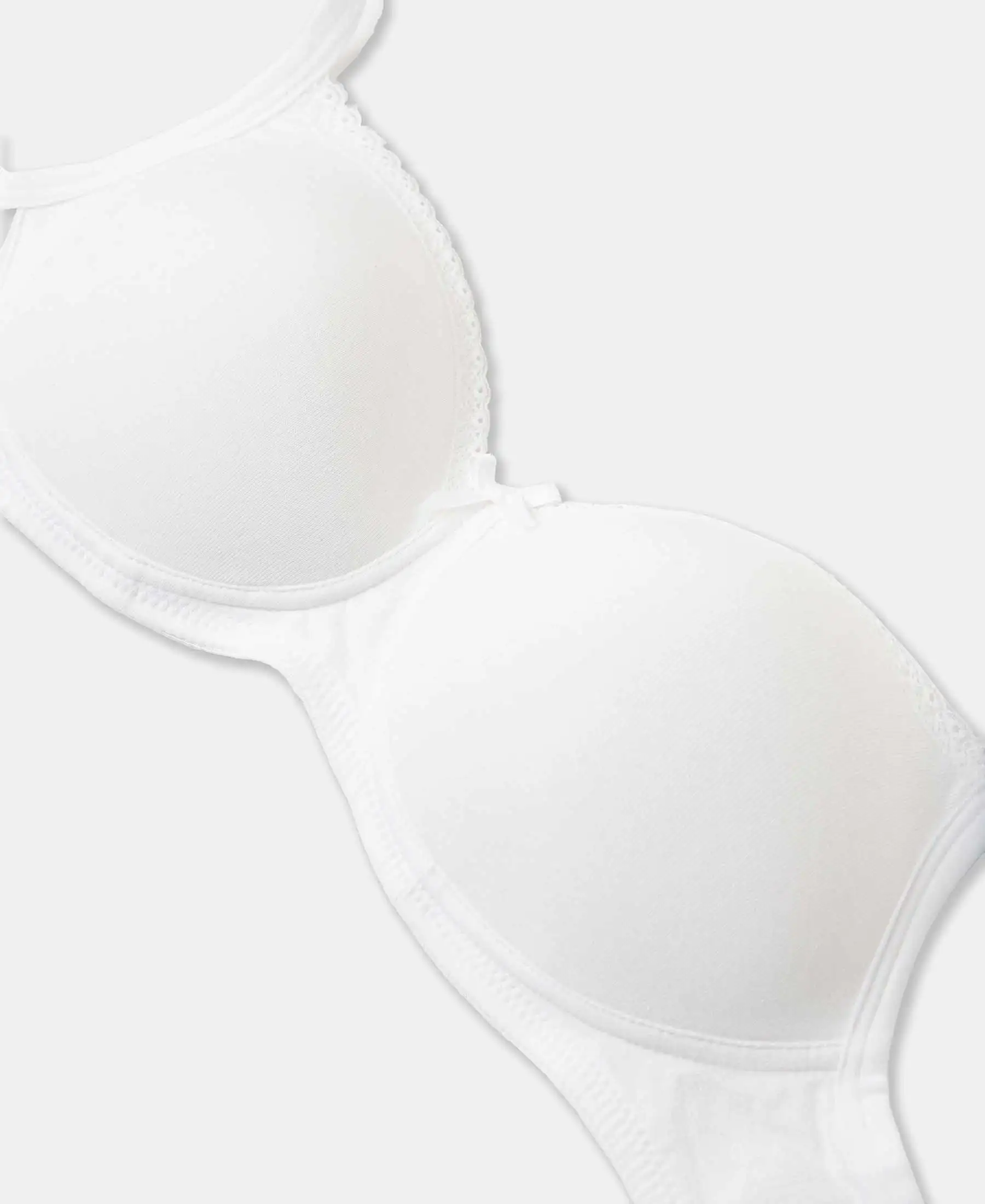 Pack of 2 Wirefree Non Padded Super Combed Cotton Elastane Stretch Medium Coverage Everyday Bra with Concealed Shaper Panel - White & Skin - Image 9