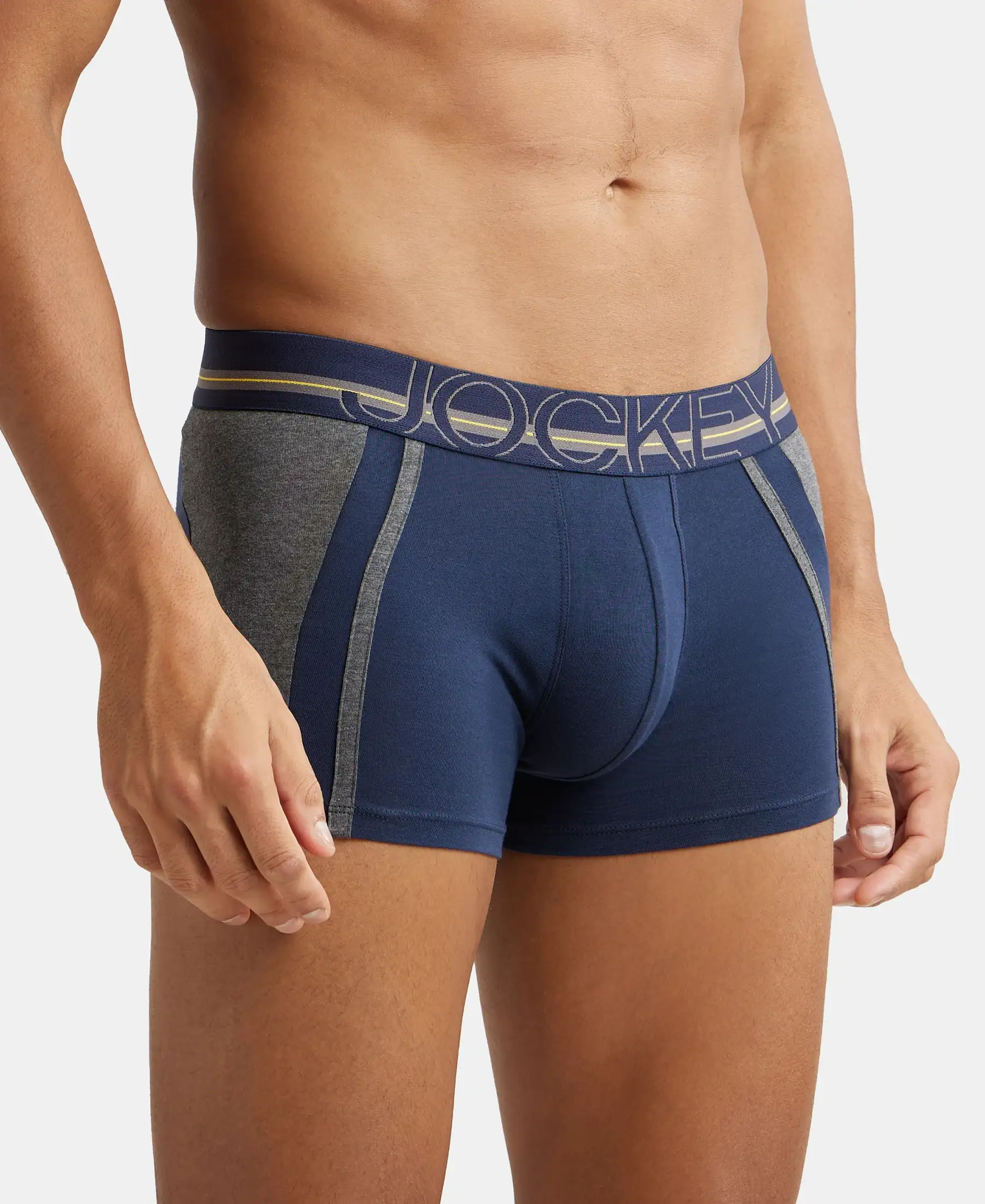 Pack of 3 Super Combed Cotton Elastane Stretch Solid Trunk with Ultrasoft Waistband - Aegean Blue, Poseidon & Navy - Image 6