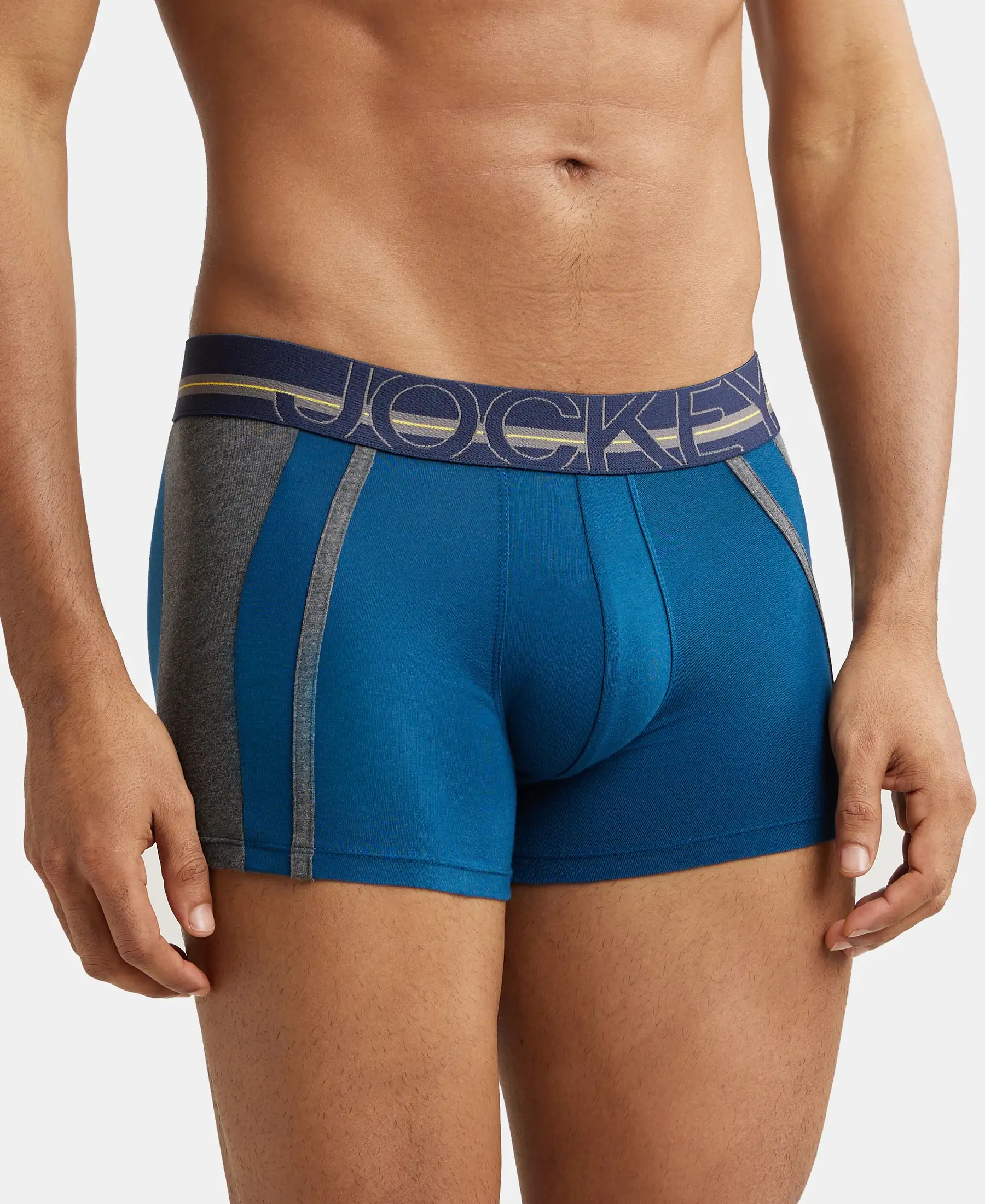 Pack of 3 Super Combed Cotton Elastane Stretch Solid Trunk with Ultrasoft Waistband - Red Pepper, Poseidon & Deep Olive - Image 7