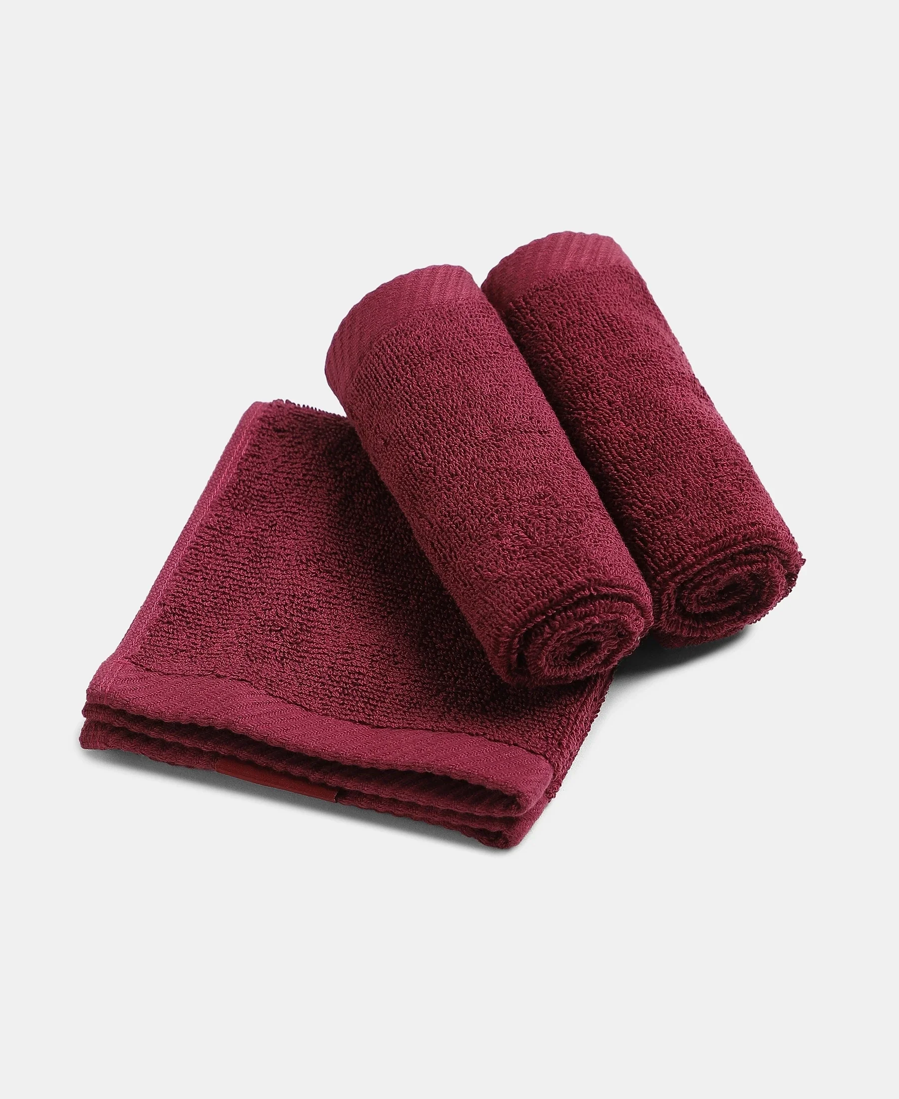 Pack of 6 Cotton Terry Ultrasoft and Durable Solid Face Towel - Camel & Burgundy - Image 3