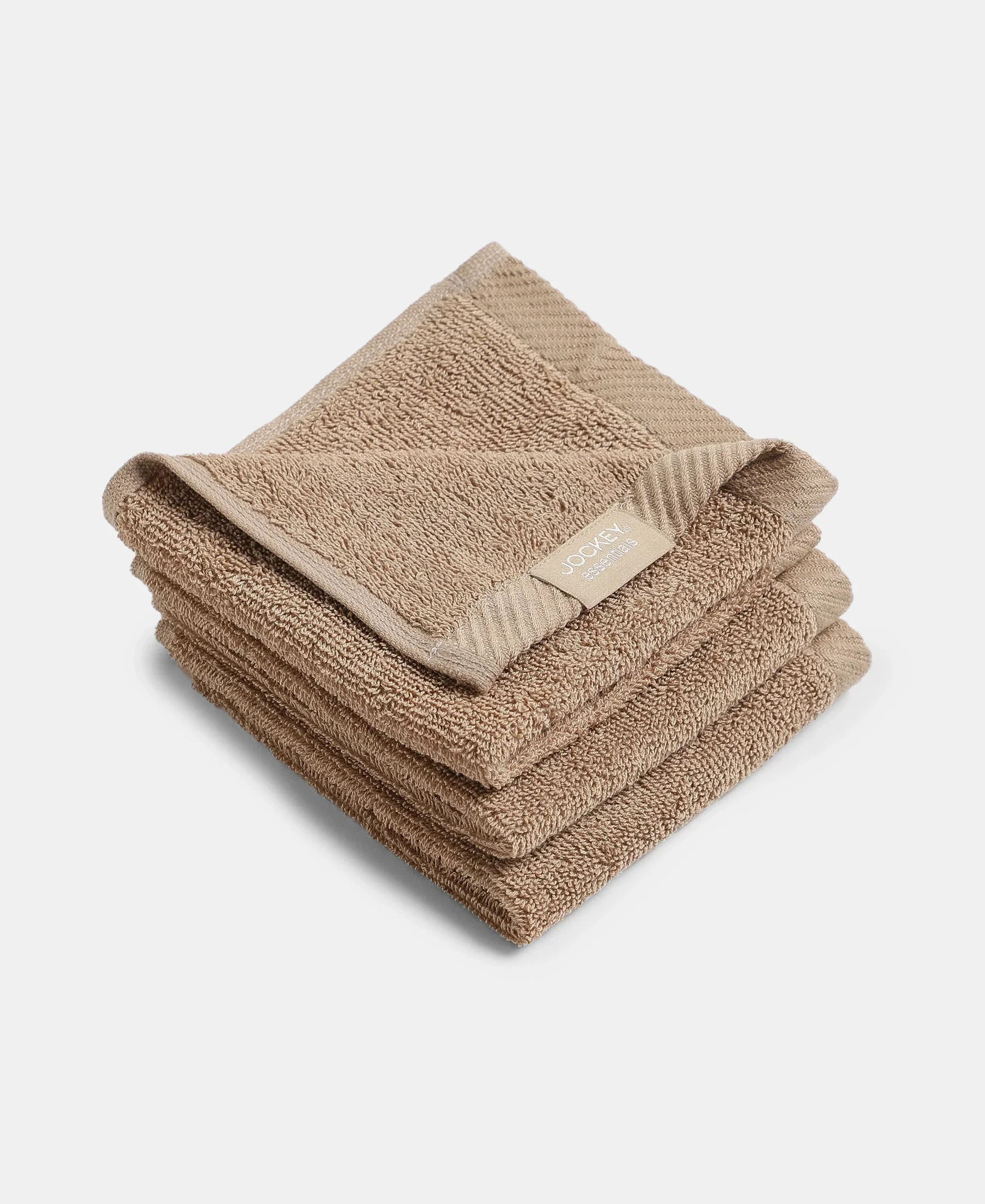 Pack of 6 Cotton Terry Ultrasoft and Durable Solid Face Towel - Navy & Camel - Image 3