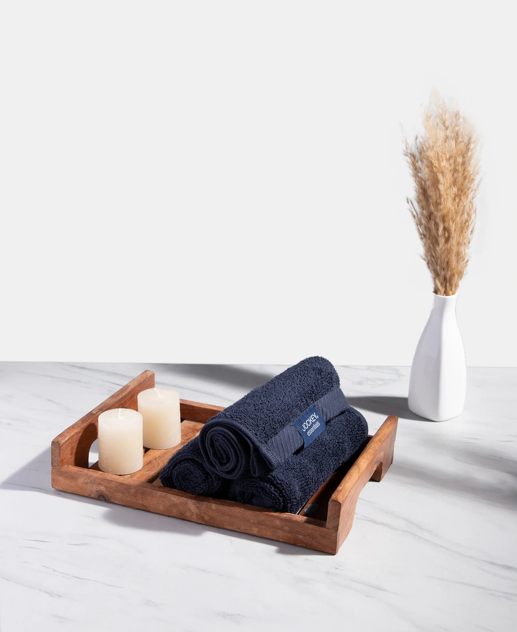 Pack of 6 Cotton Terry Ultrasoft and Durable Solid Face Towel - Navy & Grey - Image 4