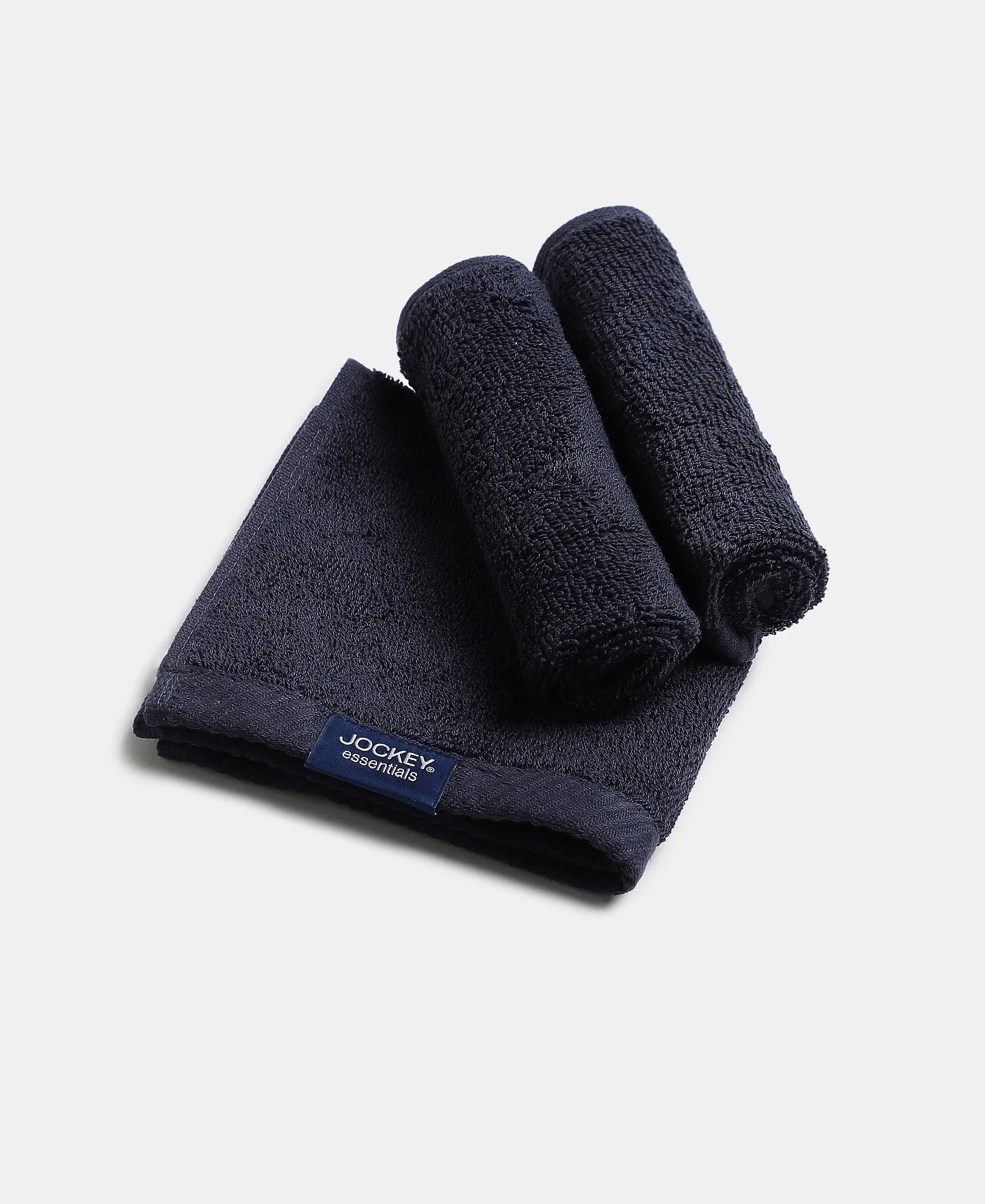 Pack of 6 Cotton Terry Ultrasoft and Durable Solid Face Towel - Navy & Grey - Image 7
