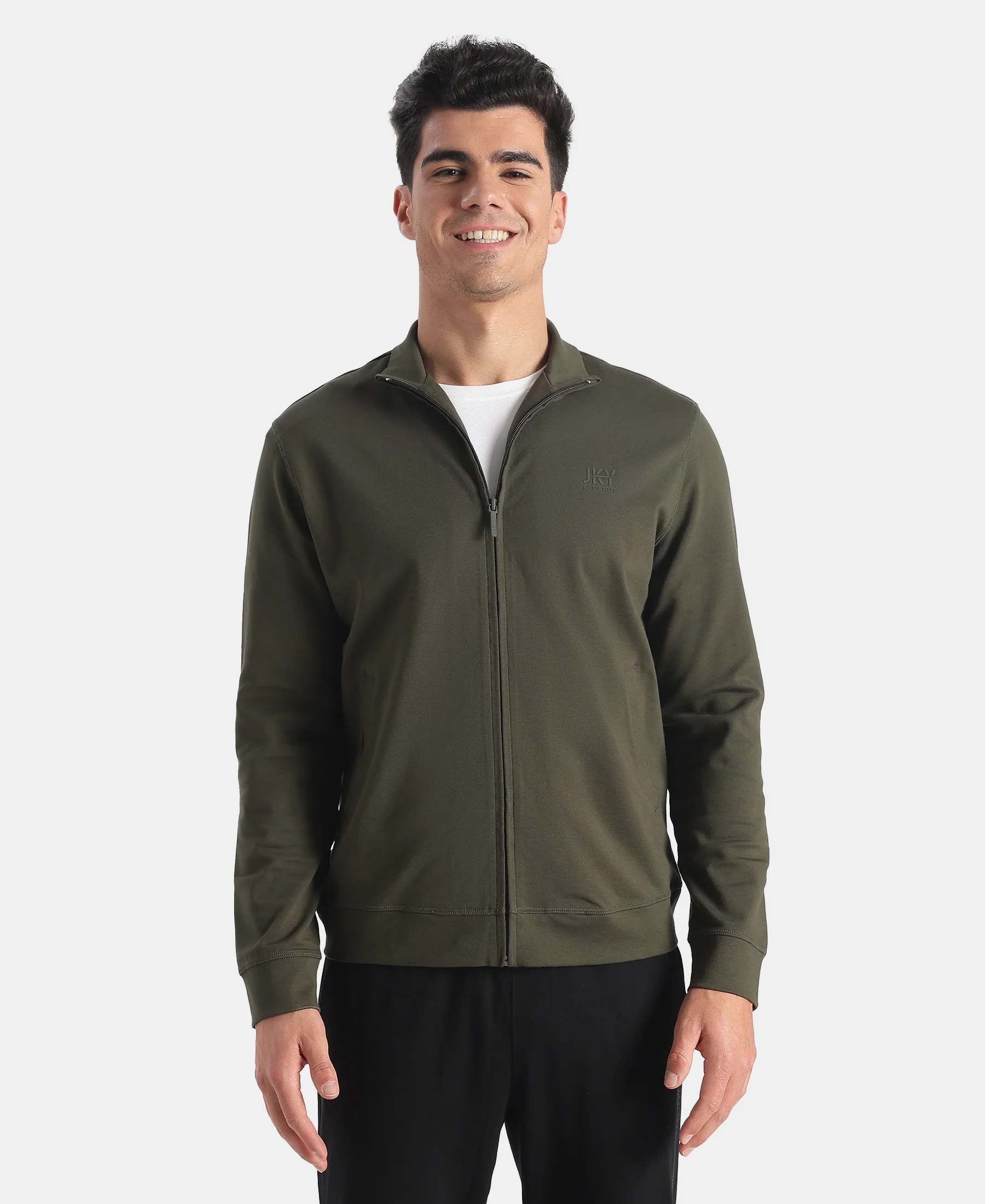 Rayon Nylon Elastane Stretch Jacket with Ribbed Cuffs - Deep Depths