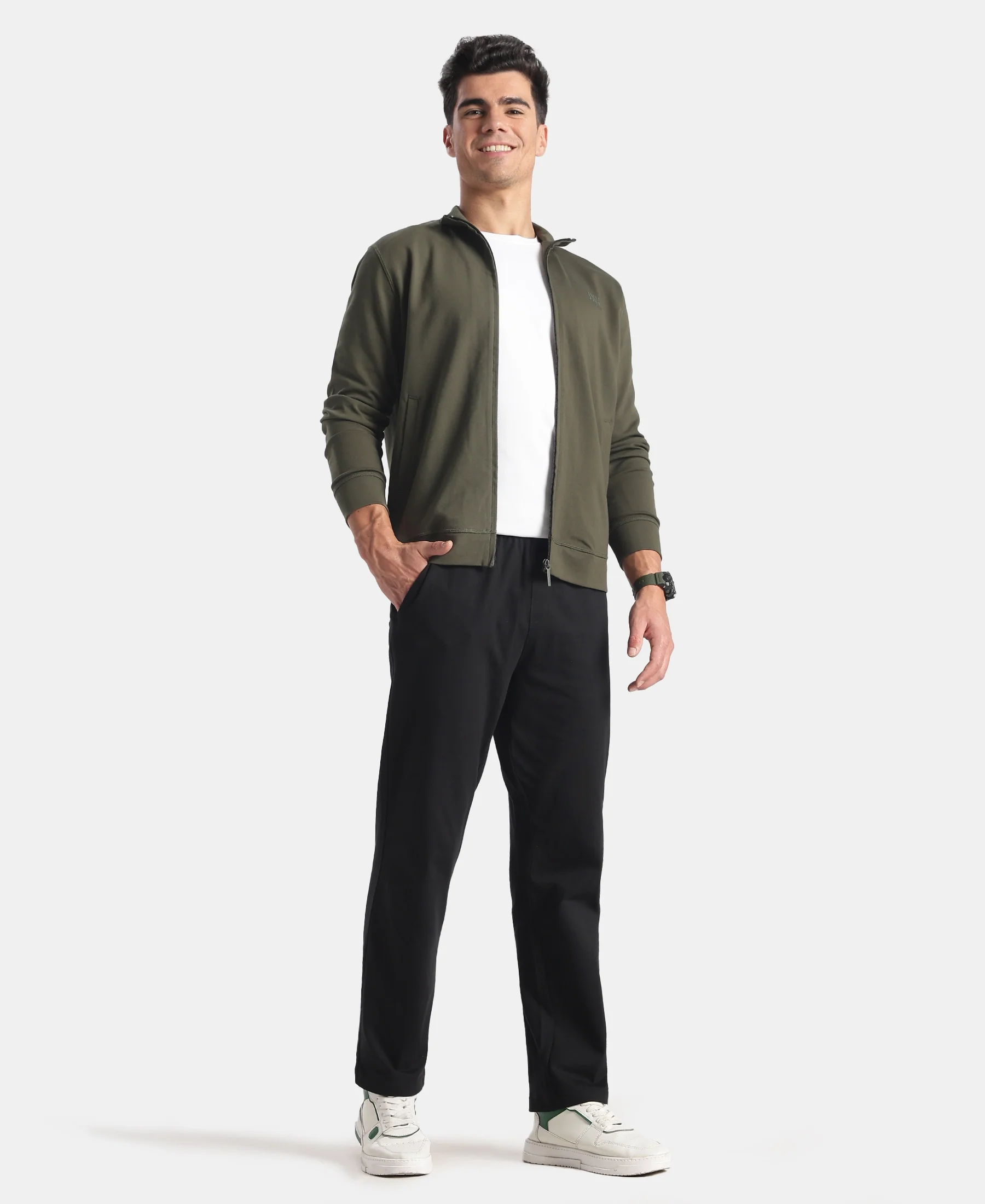 Rayon Nylon Elastane Stretch Jacket with Ribbed Cuffs - Deep Depths - Image 4