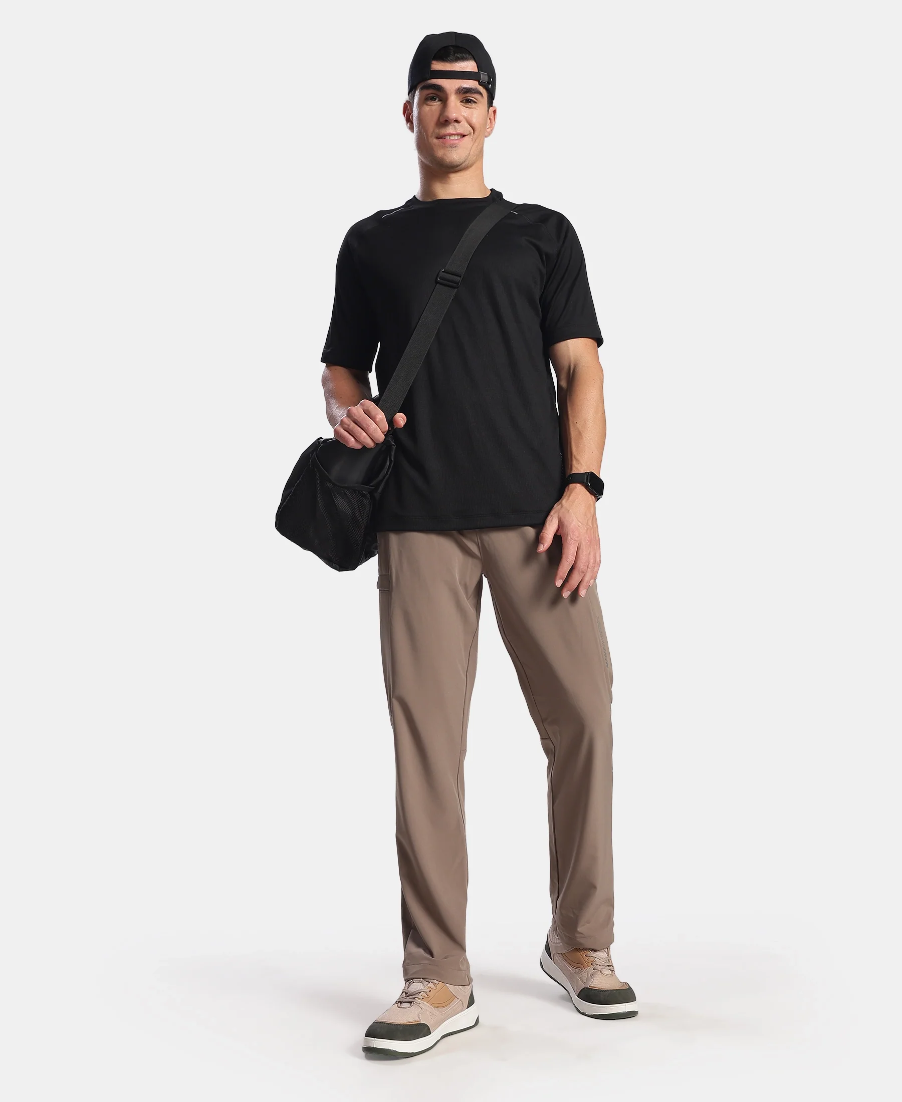 Recycled Microfiber Elastane Stretch Cargo Trackpant with StayFresh Treatment - Dark Khaki - Image 6