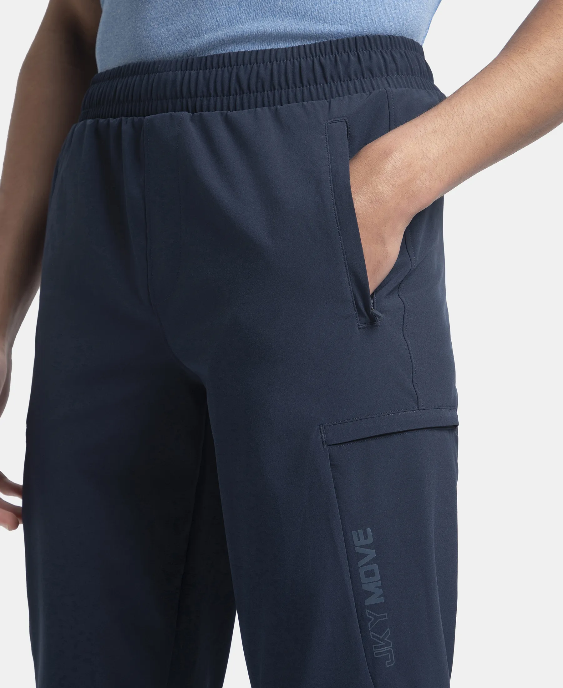 Recycled Microfiber Elastane Stretch Cargo Trackpant with StayFresh Treatment - Navy - Image 7