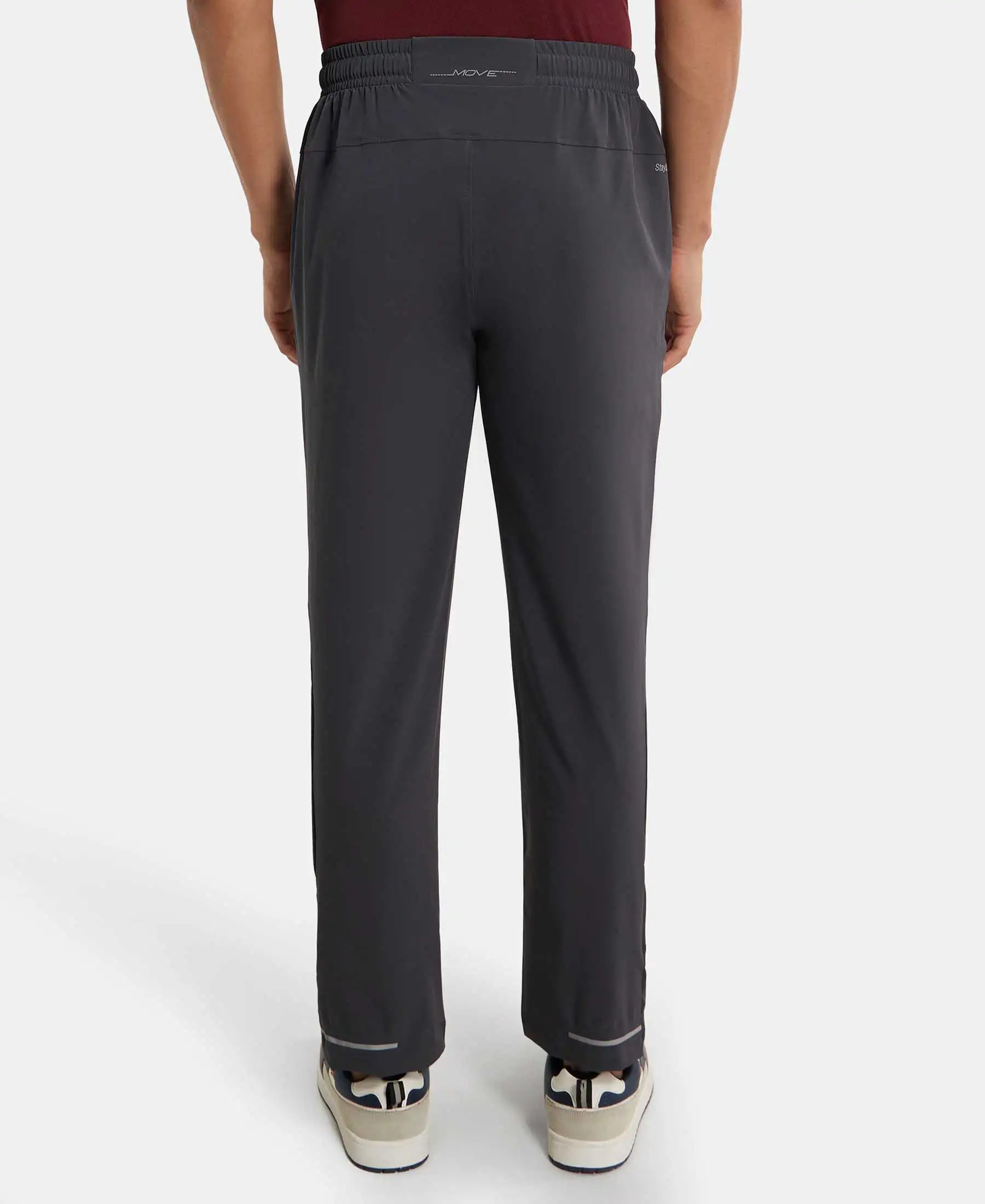 Recycled Microfiber Elastane Stretch Trackpant with Zipper Pockets and StayFresh Treatment - Graphite - Image 3