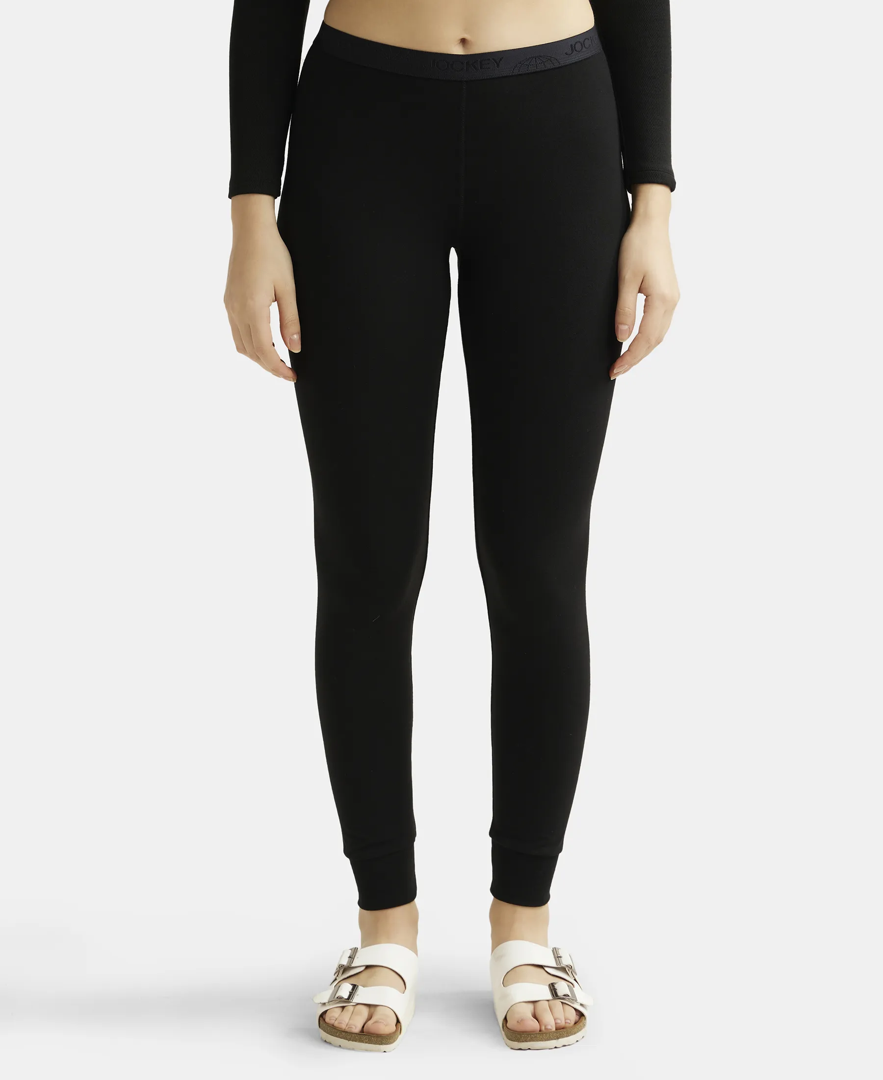 Warmth Soft Touch Microfiber Elastane Stretch Leggings with StayWarm Technology - Black