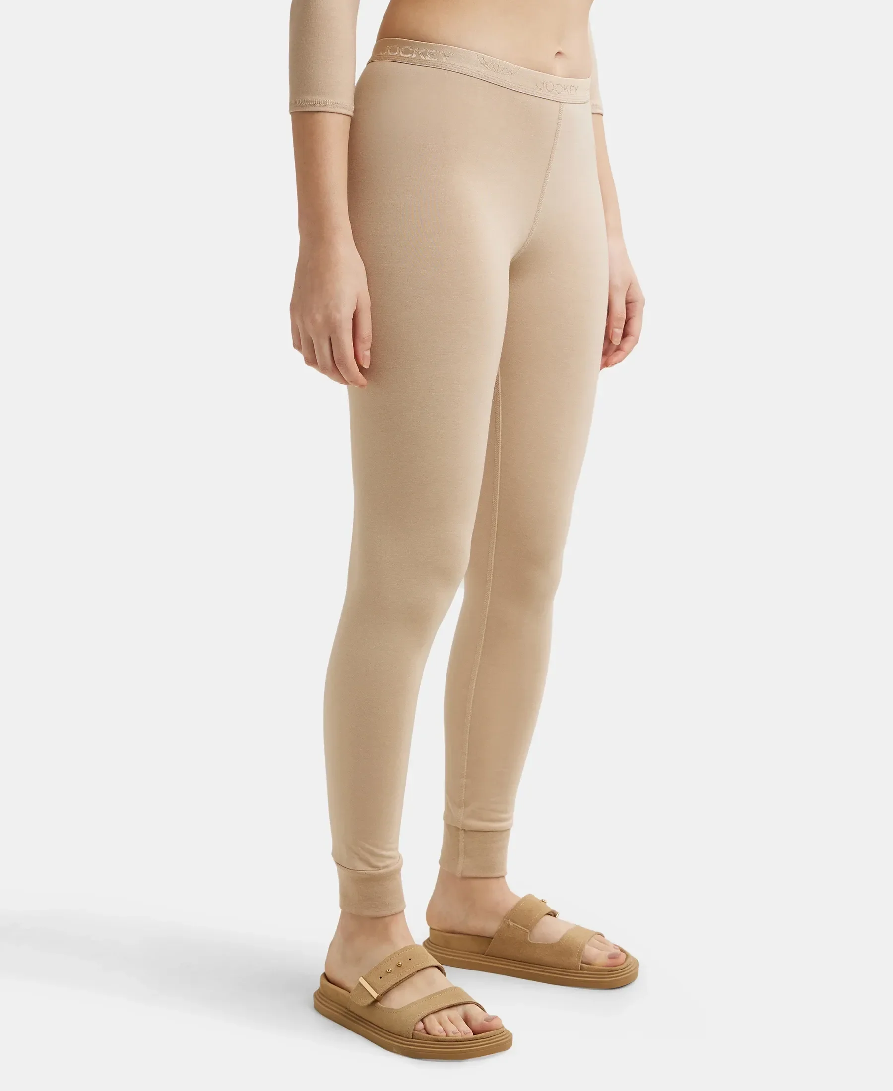 Warmth Soft Touch Microfiber Elastane Stretch Leggings with StayWarm Technology - Skin - Image 2
