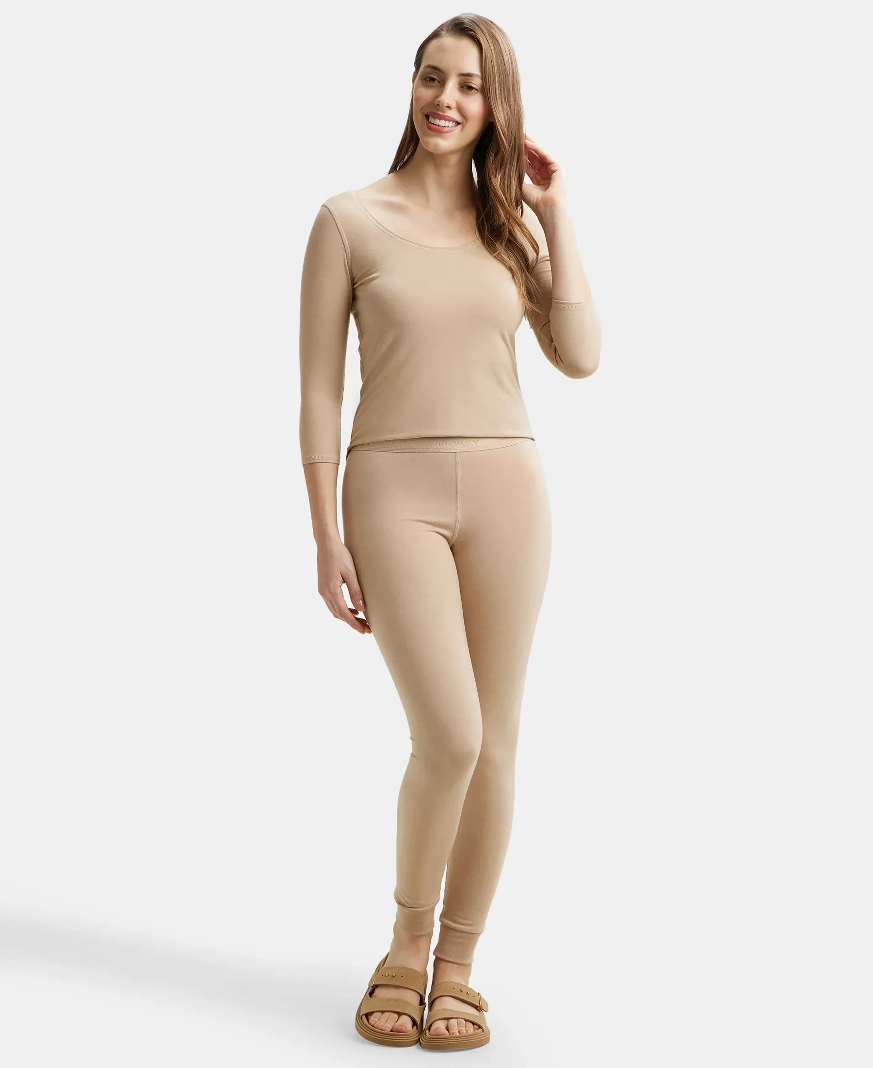Warmth Soft Touch Microfiber Elastane Stretch Leggings with StayWarm Technology - Skin - Image 6