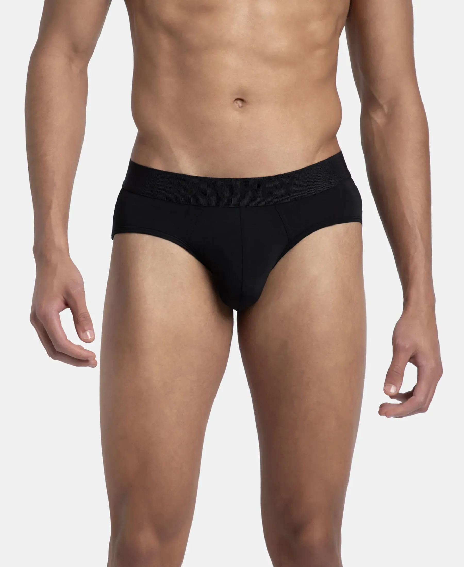 Soft Touch Recycled Microfiber Elastane Stretch Brief with Ultrasoft Waistband - Black