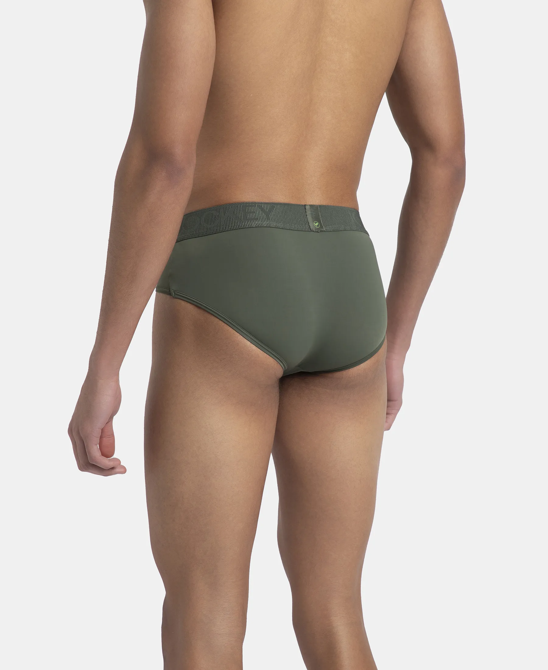 Soft Touch Recycled Microfiber Elastane Stretch Brief with Ultrasoft Waistband - Thyme - Image 3