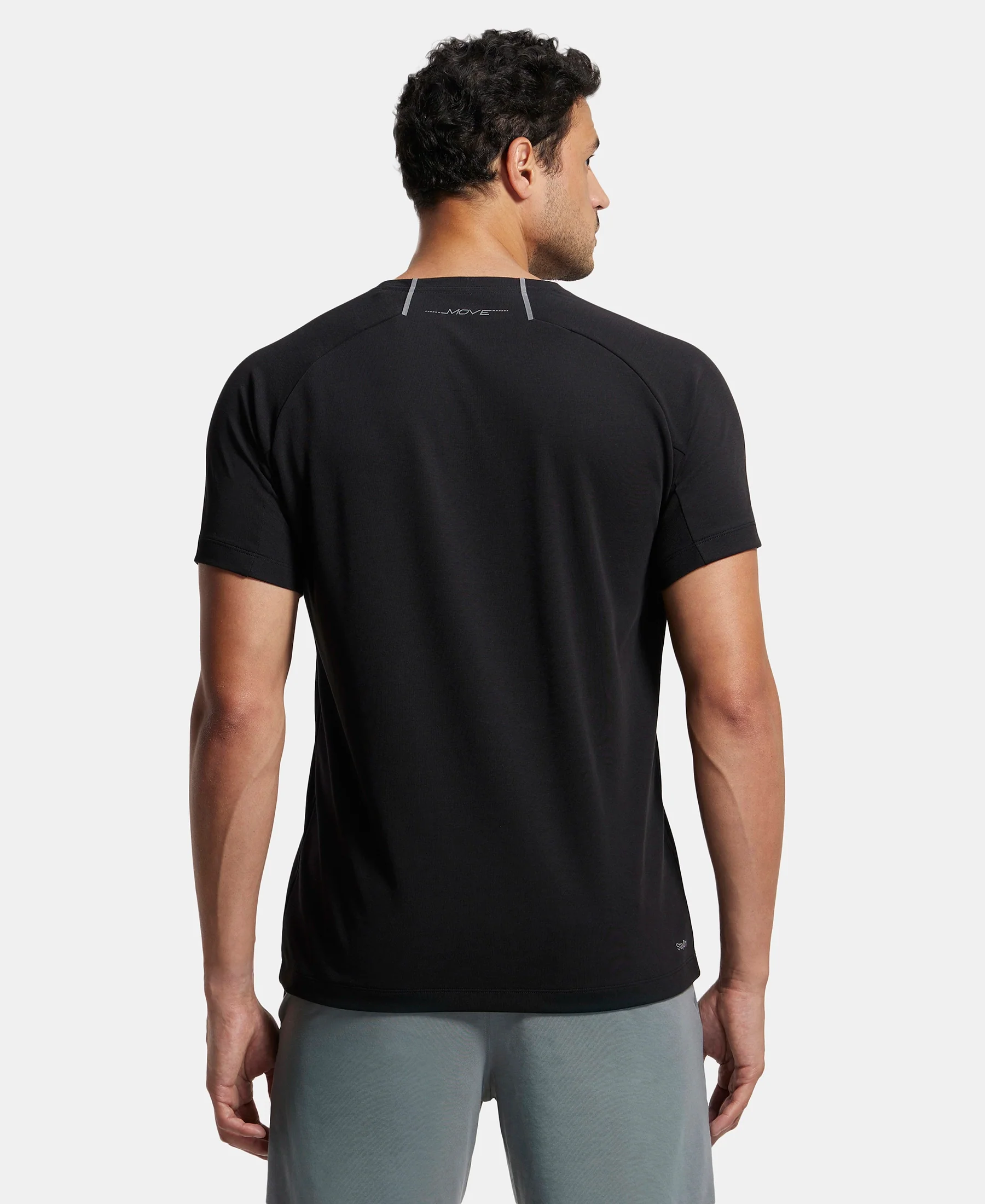 Super Combed Cotton Blend Graphic Printed Round Neck Half Sleeve T-Shirt with Stay Fresh Treatment - Black Printed - Image 3