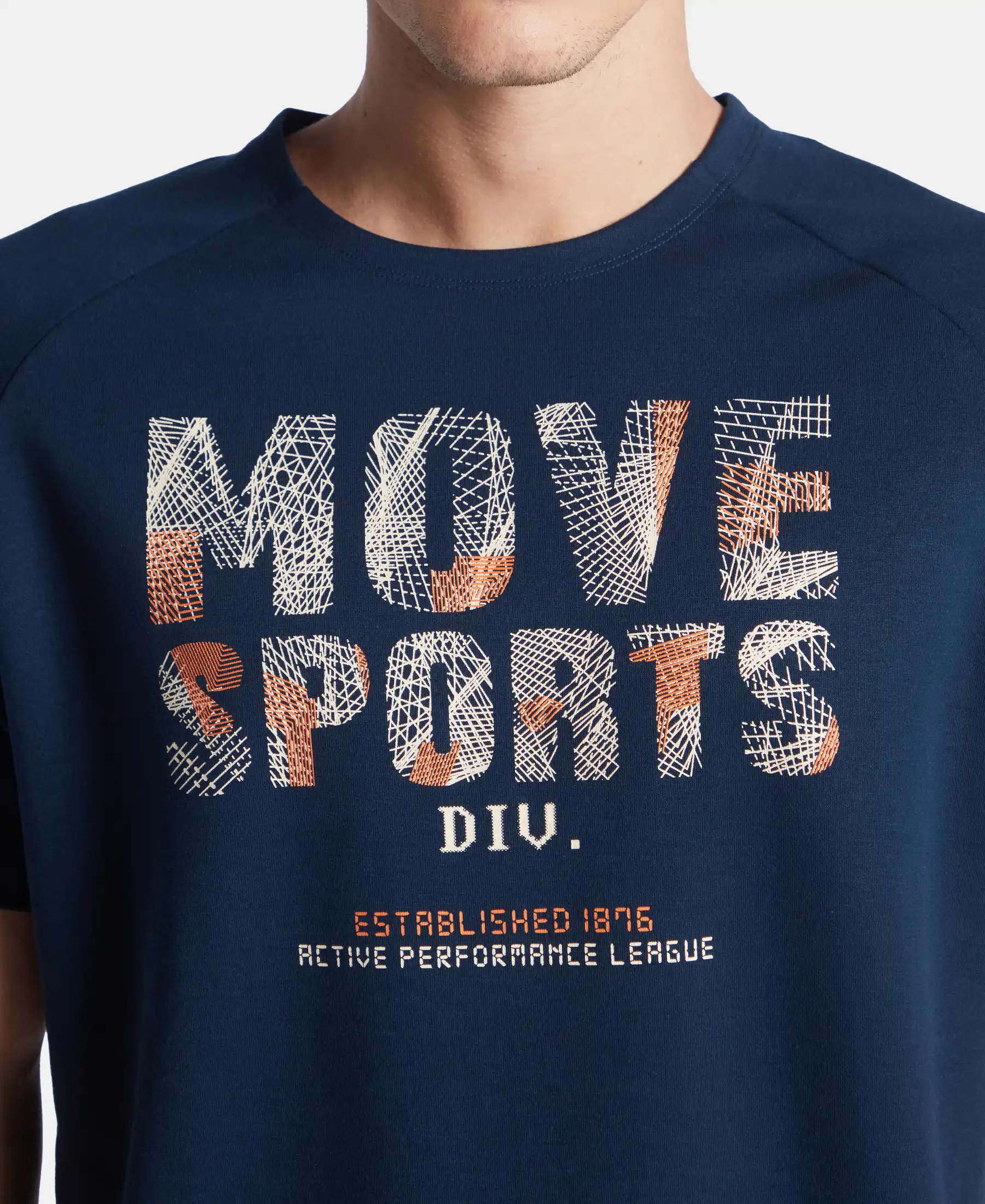 Super Combed Cotton Blend Graphic Printed Round Neck Half Sleeve T-Shirt with Stay Fresh Treatment - Navy New - Image 7