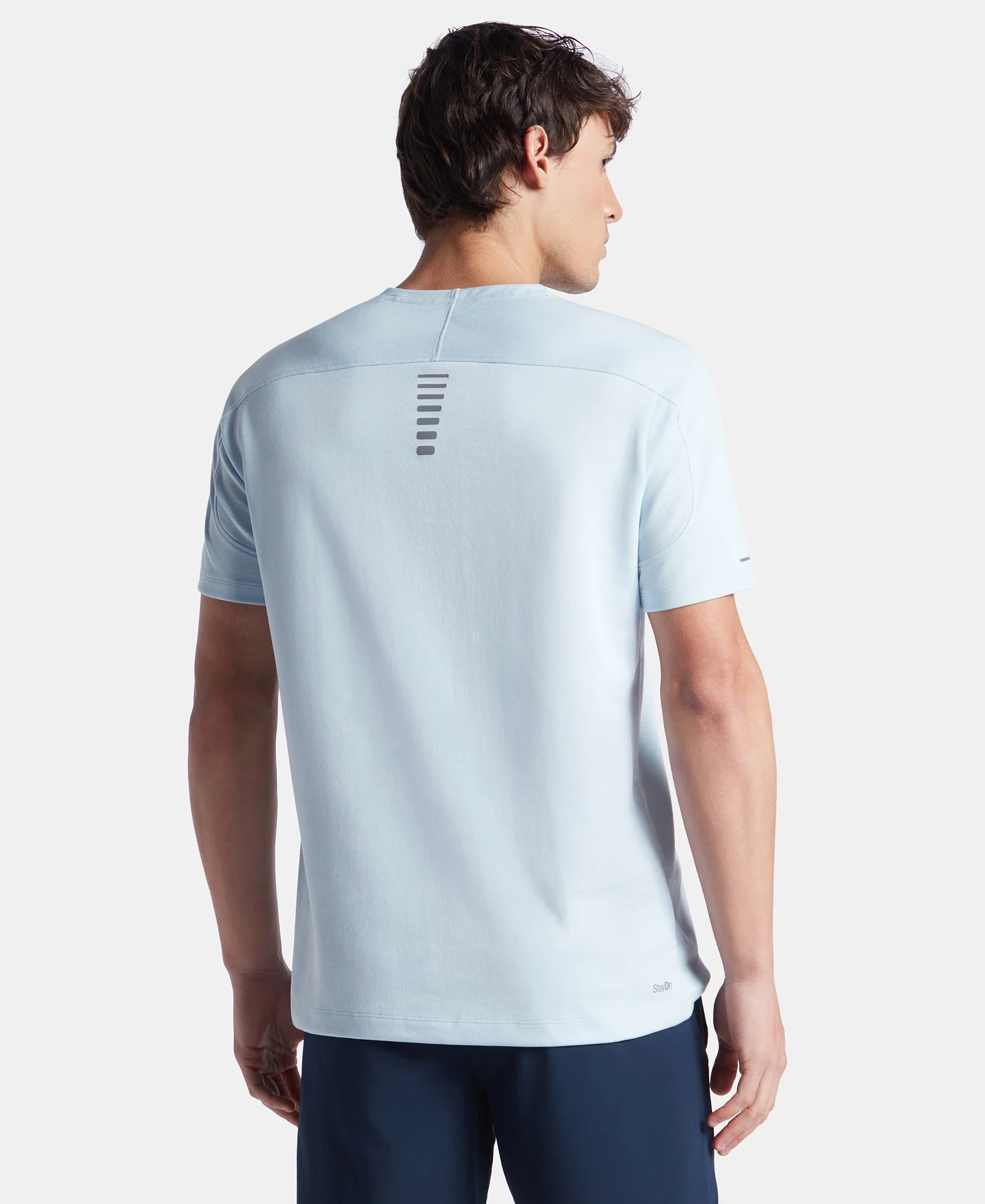 Super Combed Cotton Blend Solid Round Neck Half Sleeve T-Shirt with Breathable Mesh - Skyway - Image 3